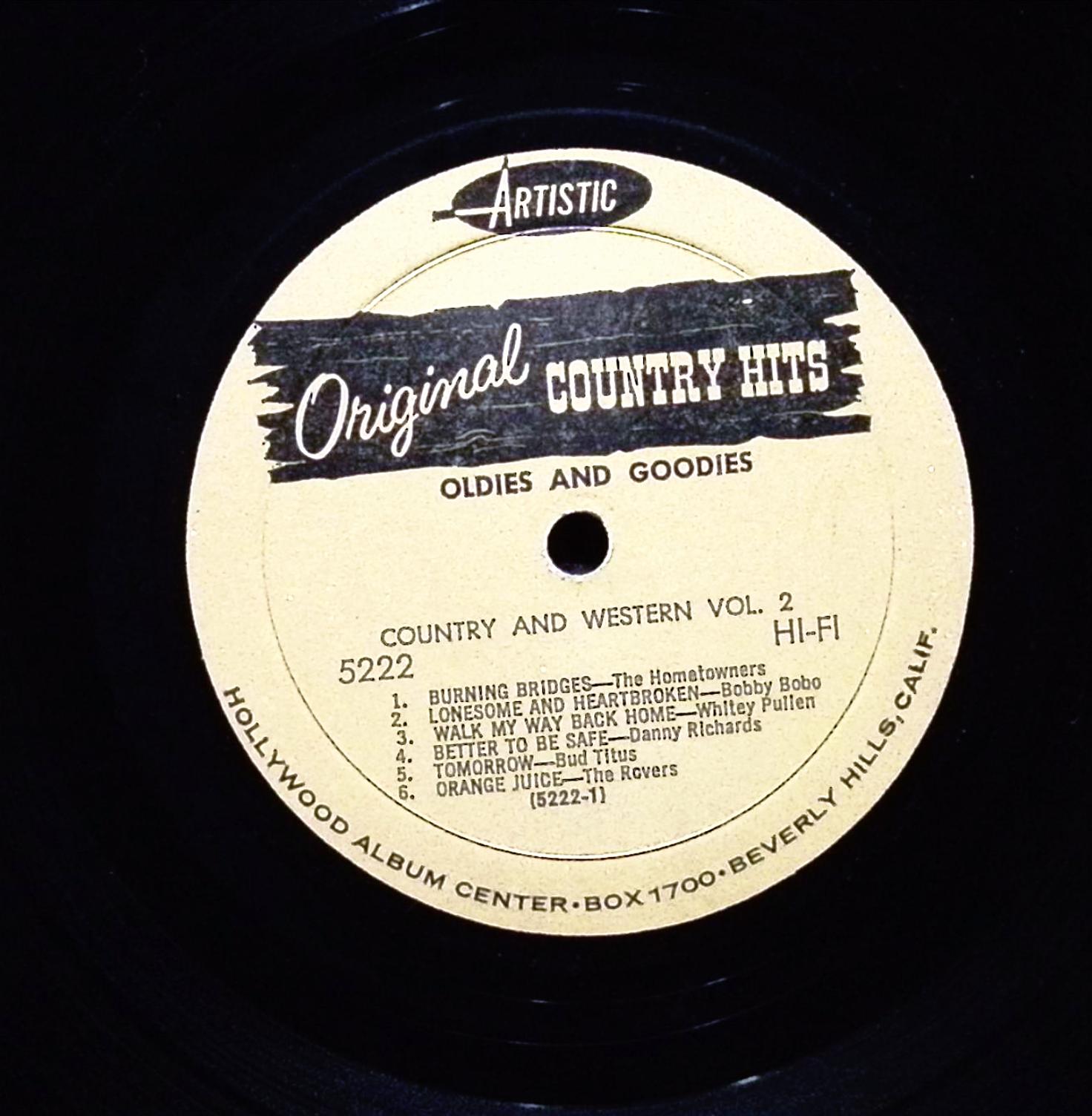 Various Artists Country And Western Vol 2 1960 Artistic 5222 Country Folk HI-FI — image 5