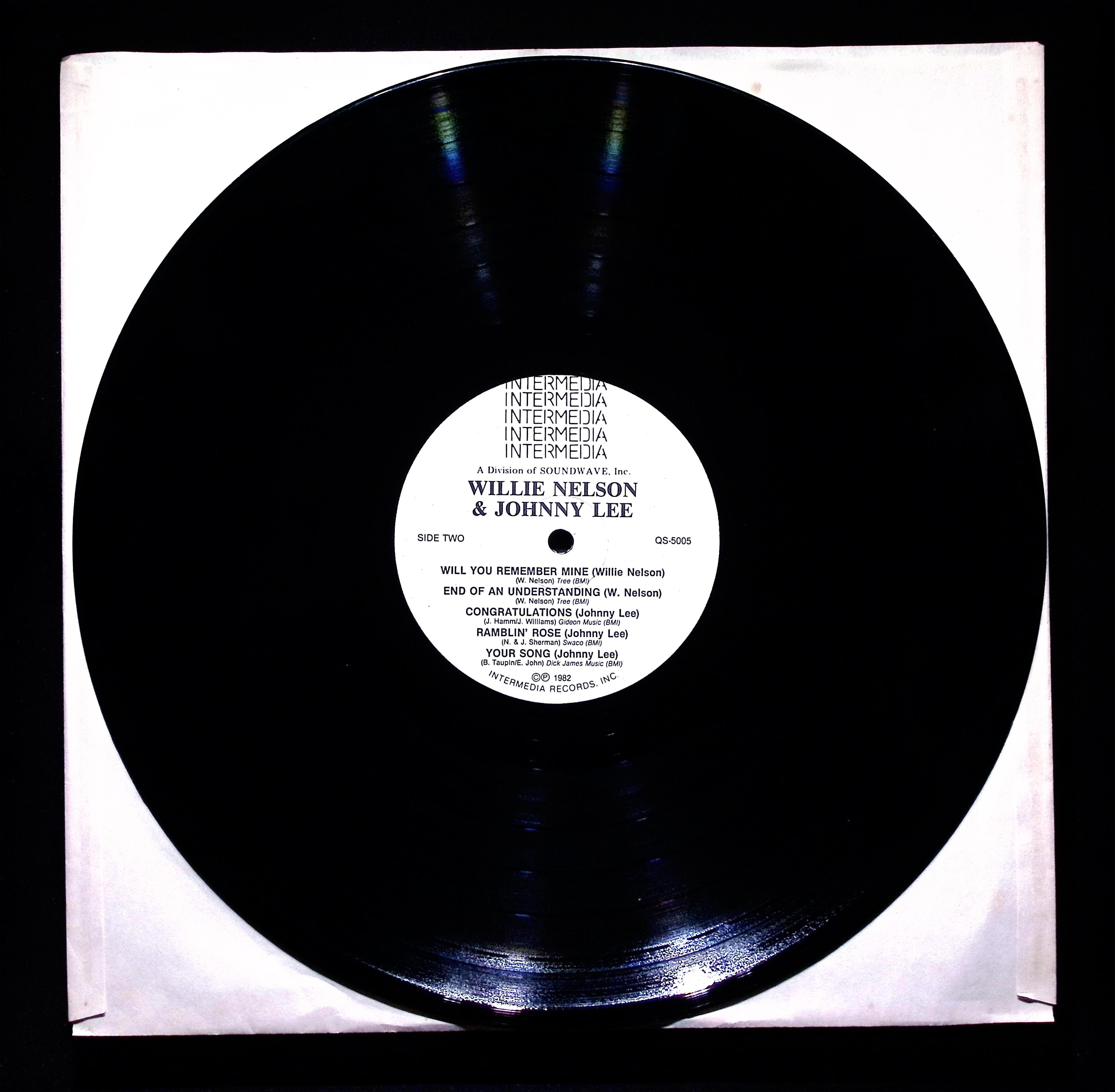 Willie Nelson Willie Nelson & Johnny Lee 12" LP 1982 QS-5005 Country — image 2