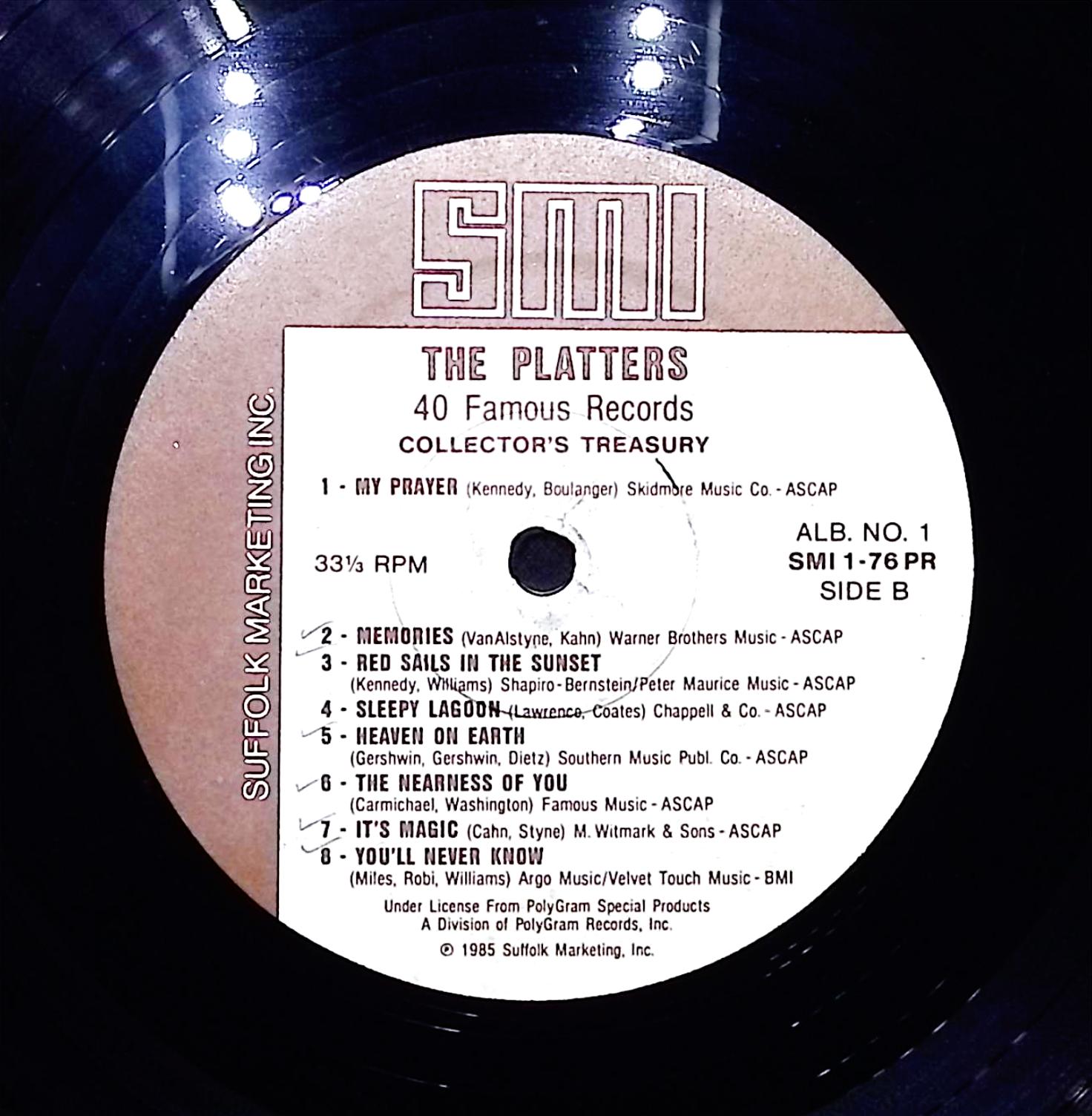 The Platters Collector's Treasury 12" LP 1985 SMI 1-76 PR Pop — image 3
