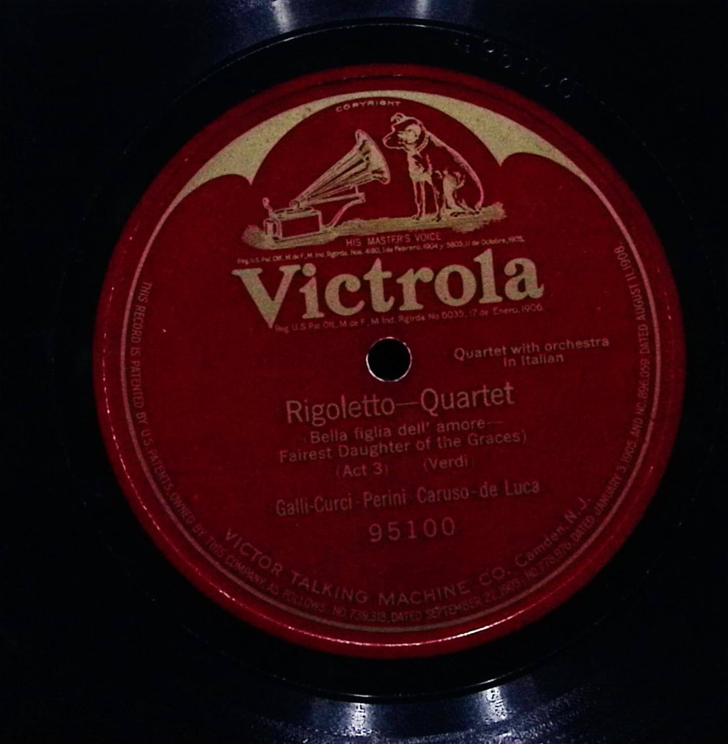 Galli-Curci Perini Caruso de Luca Rigoletto Quartet 1917 Victrola 95100 Opera 78 — image 3