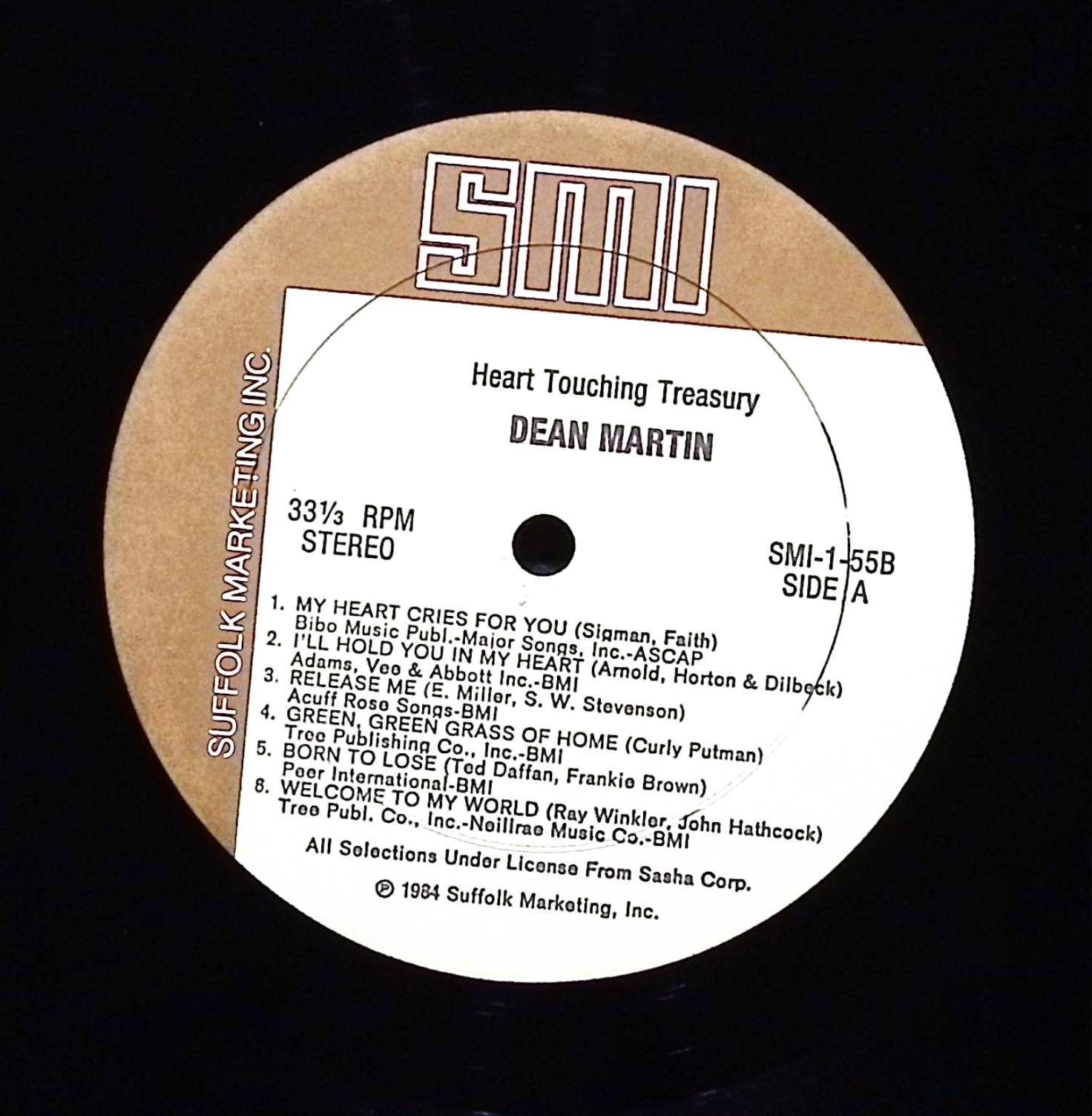 Dean Martin Heart-Touching Treasury 12" LP 1984 SMI1-55 Jazz — image 5