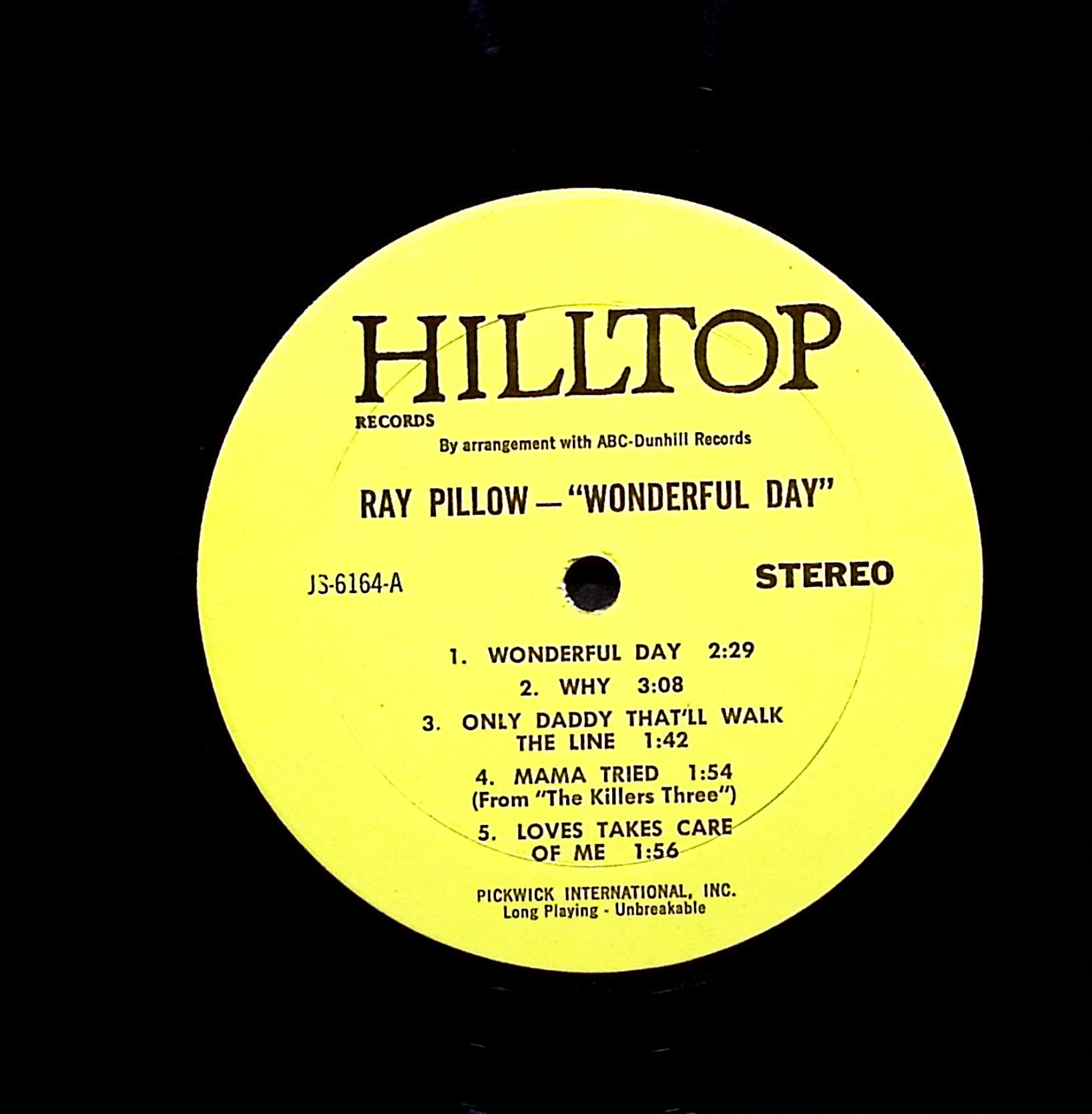 Ray Pillow Wonderful Day 1969 Hilltop JS-6164 Country Mama Tried LP — image 5
