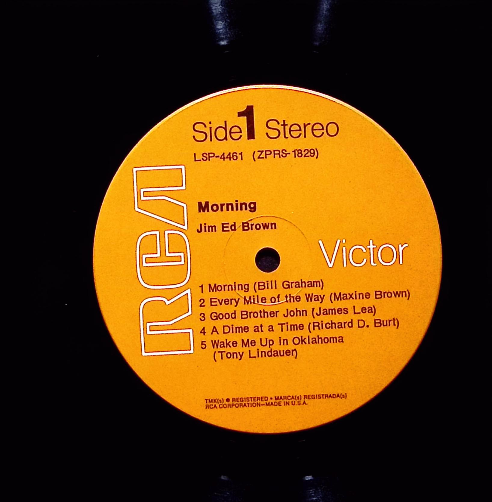 Jim Ed Brown Morning 12" LP 1971 LSP-4461 Pop — image 5