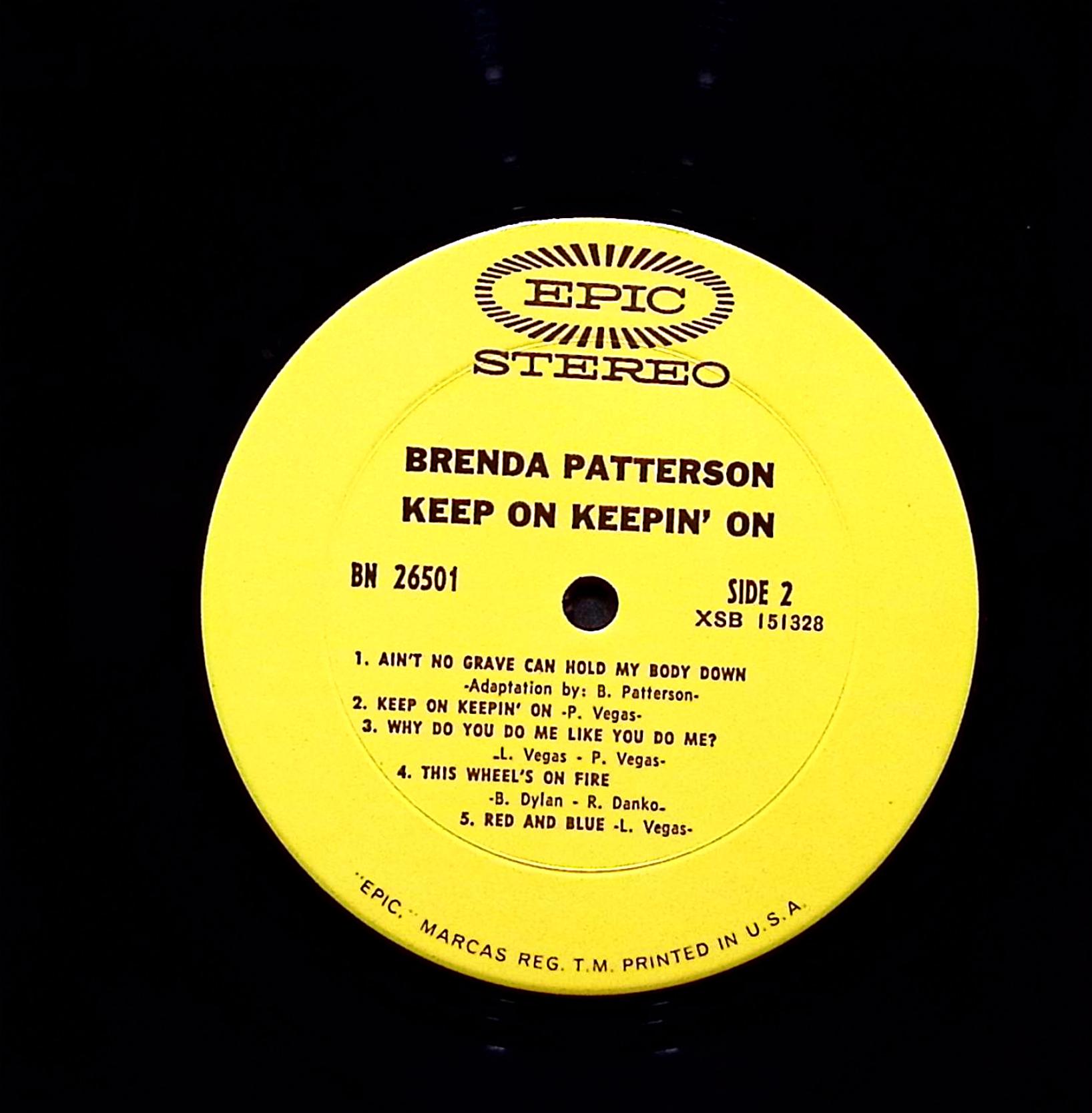 Brenda Patterson Keep On Keepin' On 12" LP 1970 BN 26501 Rock — image 3