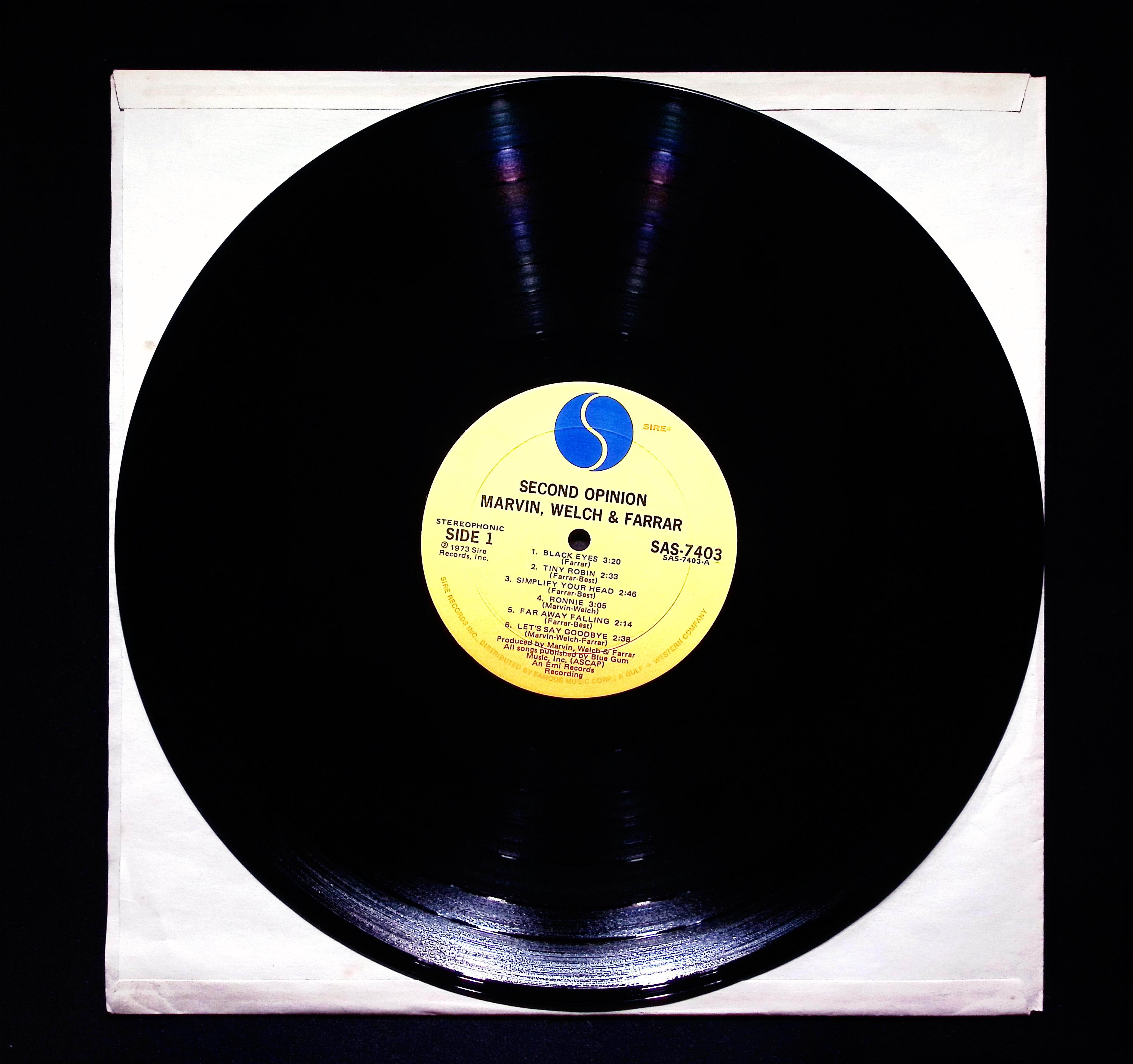 Marvin, Welch & Farrar Second Opinion 12" LP 1973 SAS-7403 Rock — image 4