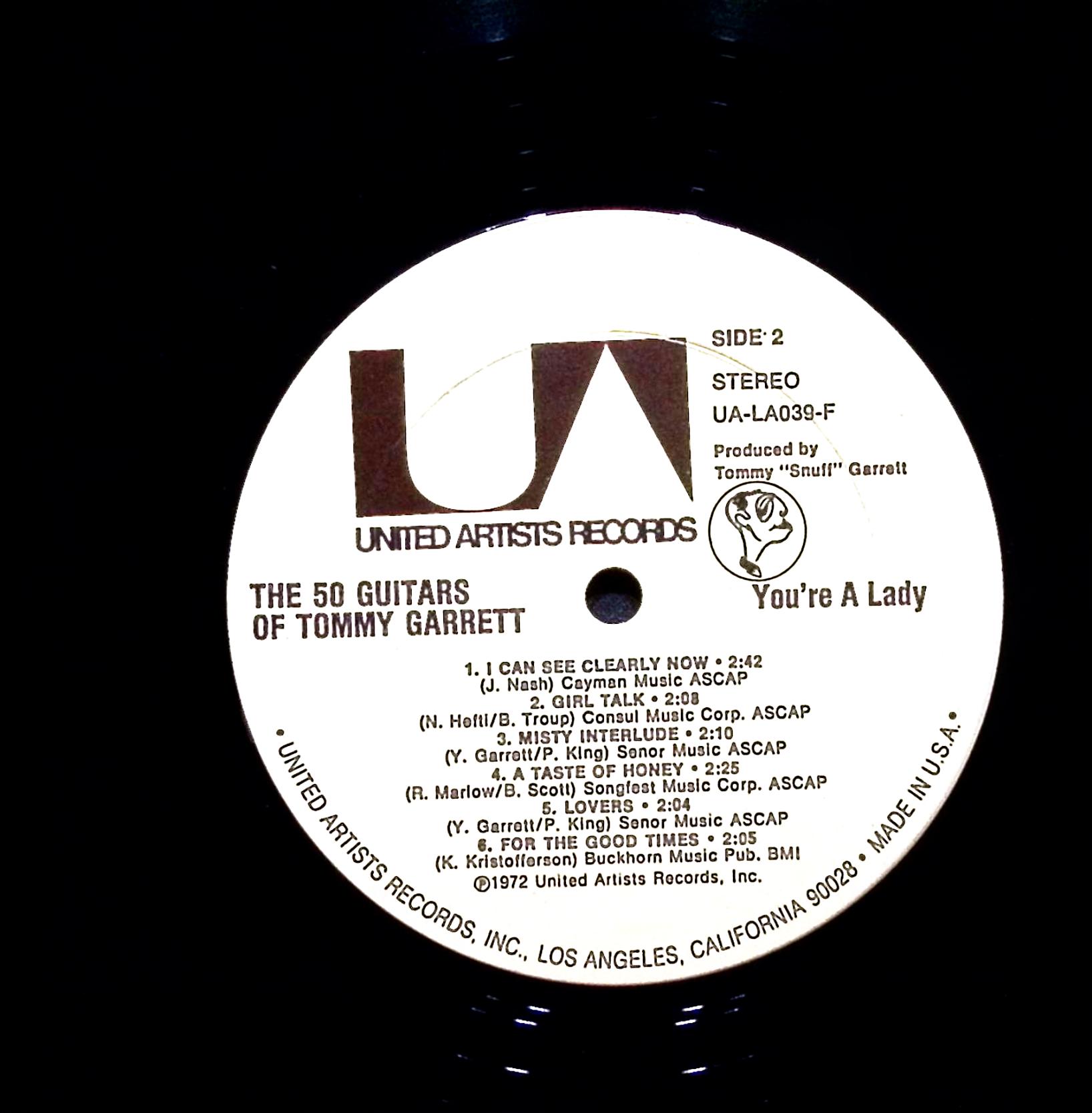 50 Guitars Of Tommy Garrett You're A Lady 12" LP 1973 UA-LA039-F Jazz — image 3