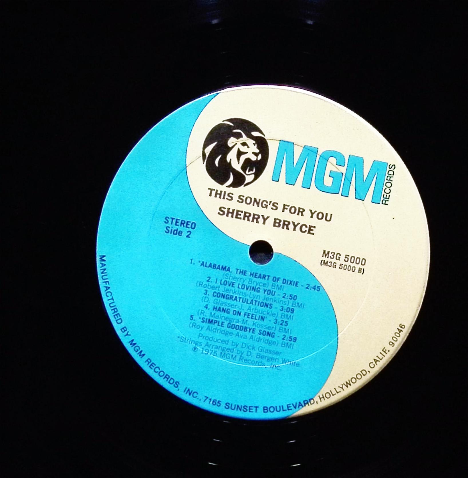 Sherry Bryce This Song's For You 12" LP 1975 M3G 5000 Folk, World, & Country — image 5