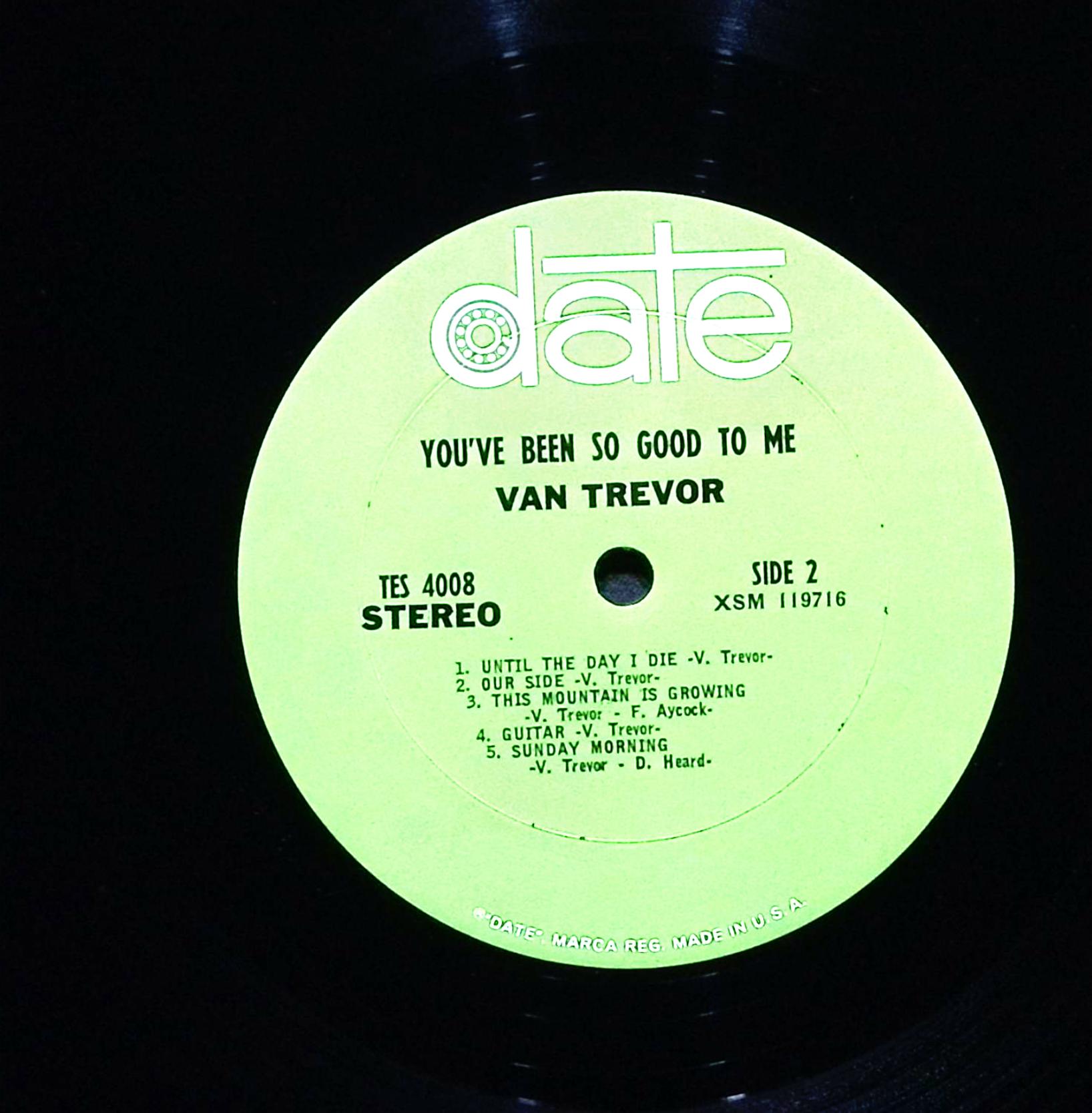 Van Trevor You've Been So Good To Me 12" LP 1968 Folk, World, & Country — image 5