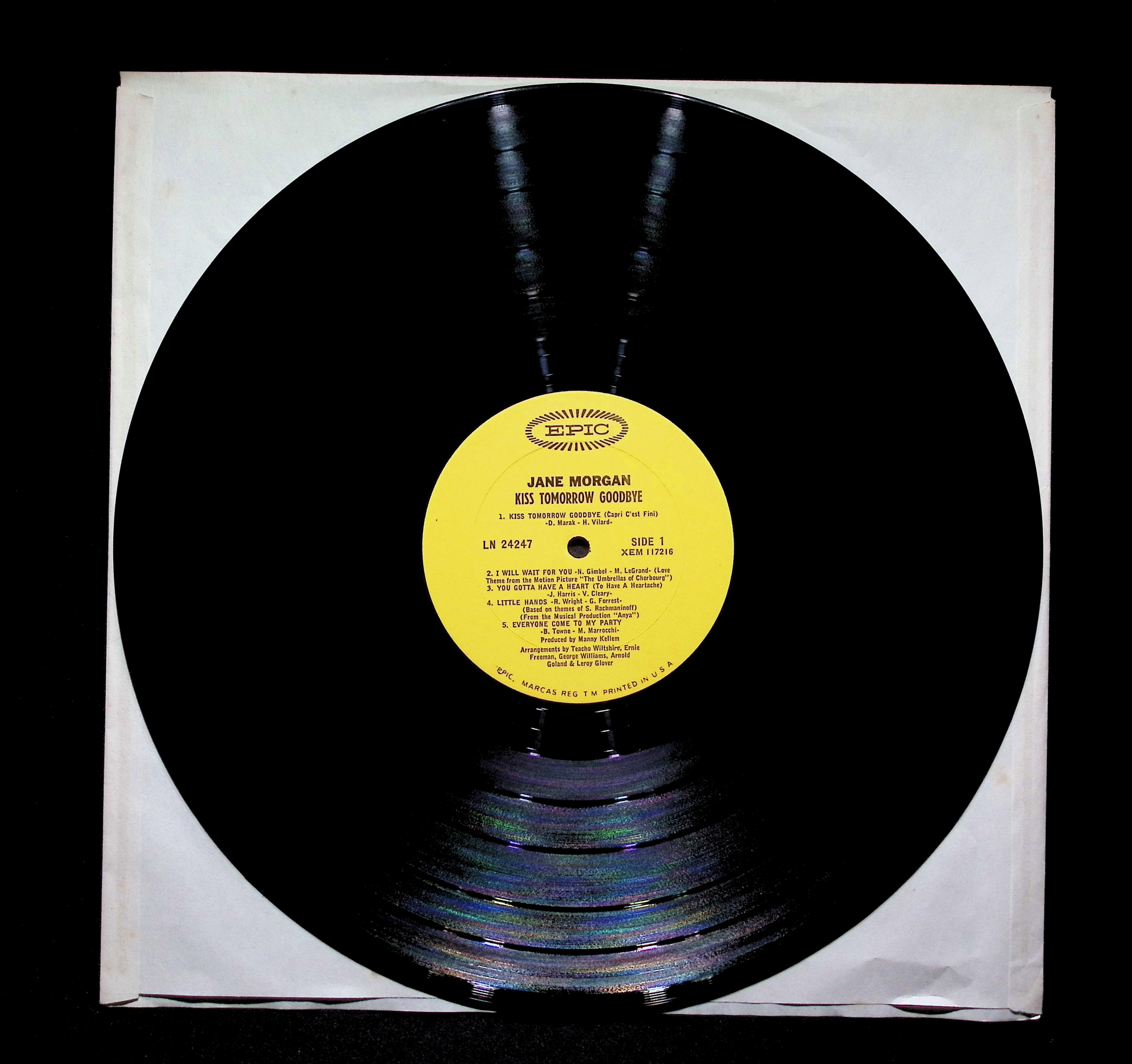 Jane Morgan Kiss Tomorrow Goodbye 12" LP 1967 LN 24247 Jazz — image 2