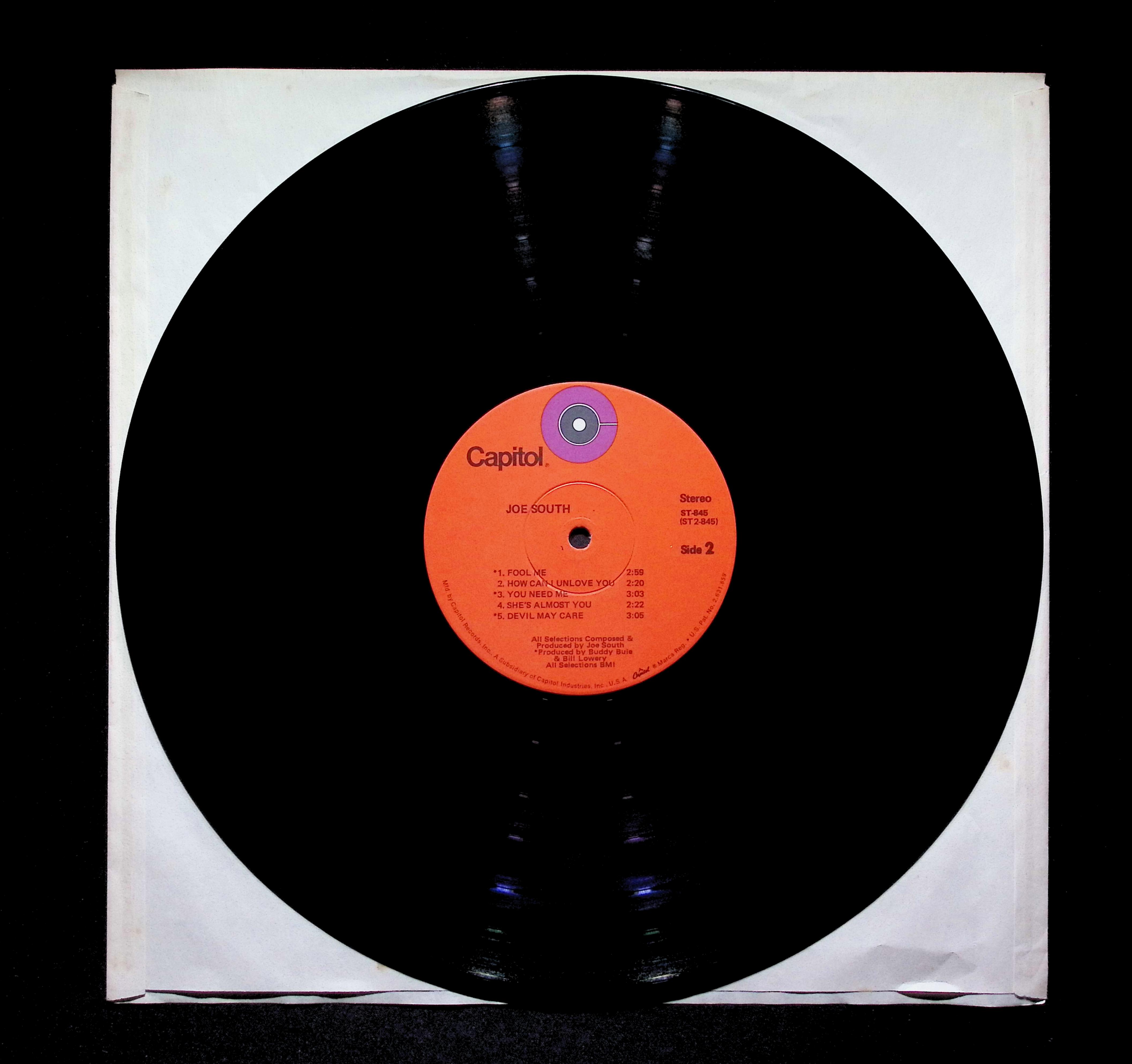 Joe South Joe South 1971 Capitol ST-845 Swamp Pop Soul Vinyl LP — image 2