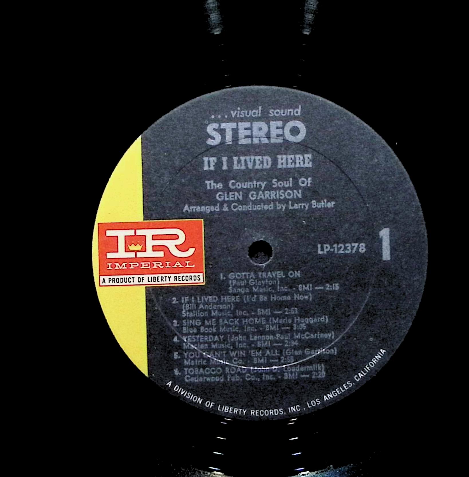 Glen Garrison If I Lived Here The Country Soul... 12" LP 1968 LP-12378 — image 3