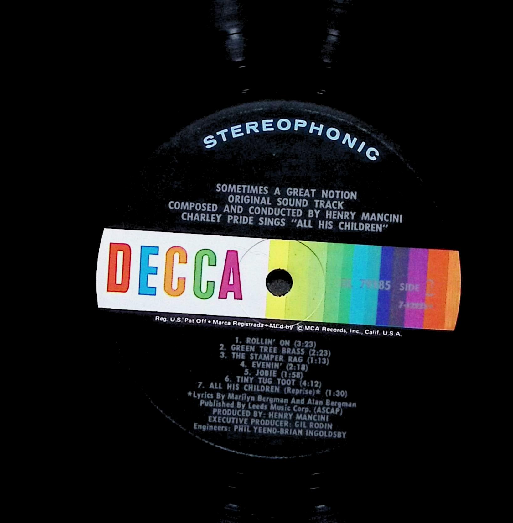 Henry Mancini Sometimes A Great Notion Soundtrack 12" LP 1972 DL 79185 — image 3