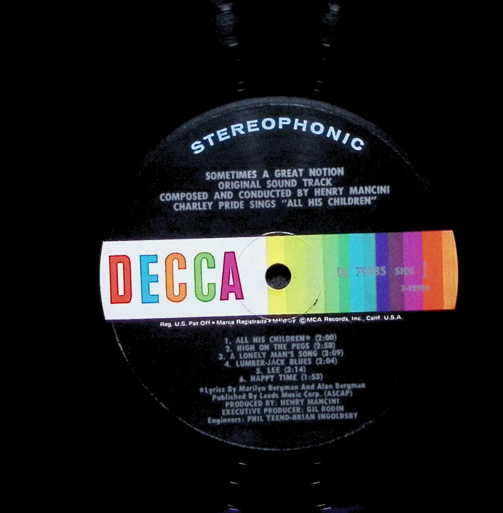 Henry Mancini Sometimes A Great Notion Soundtrack 12" LP 1972 DL 79185 — image 5