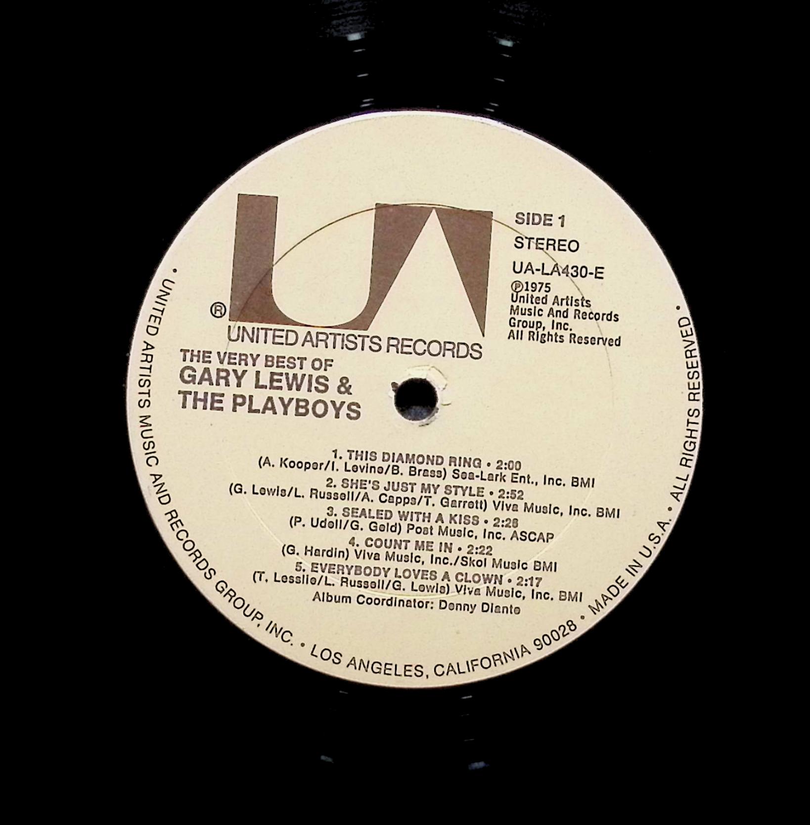 The Very Best Of  Gary Lewis & The Playboys -12" LP 1975 UA-LA430-E Rock — image 5