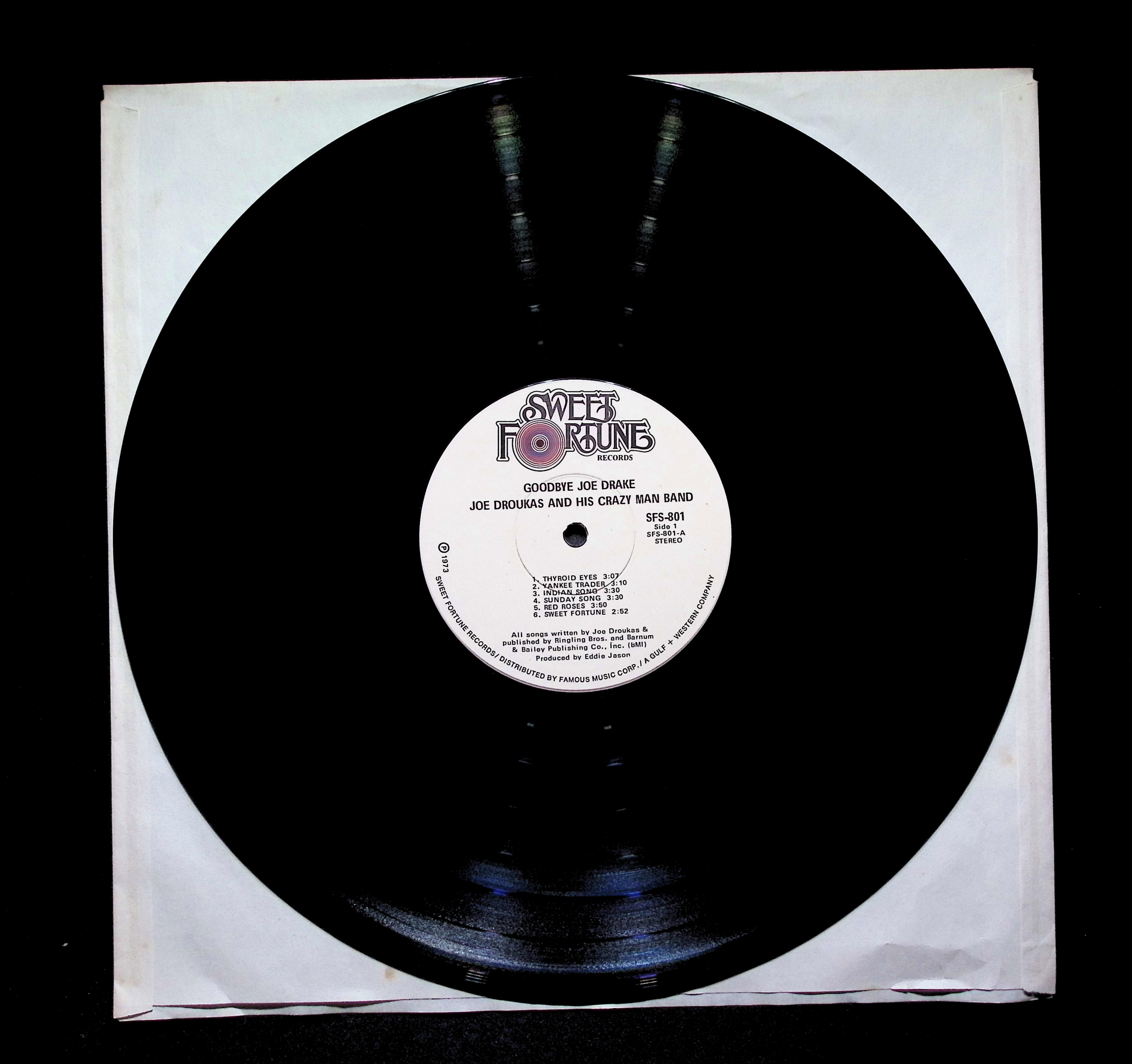 Joe Droukas Goodbye Joe Drake 12" LP 1973 SFS-801 Rock — image 2