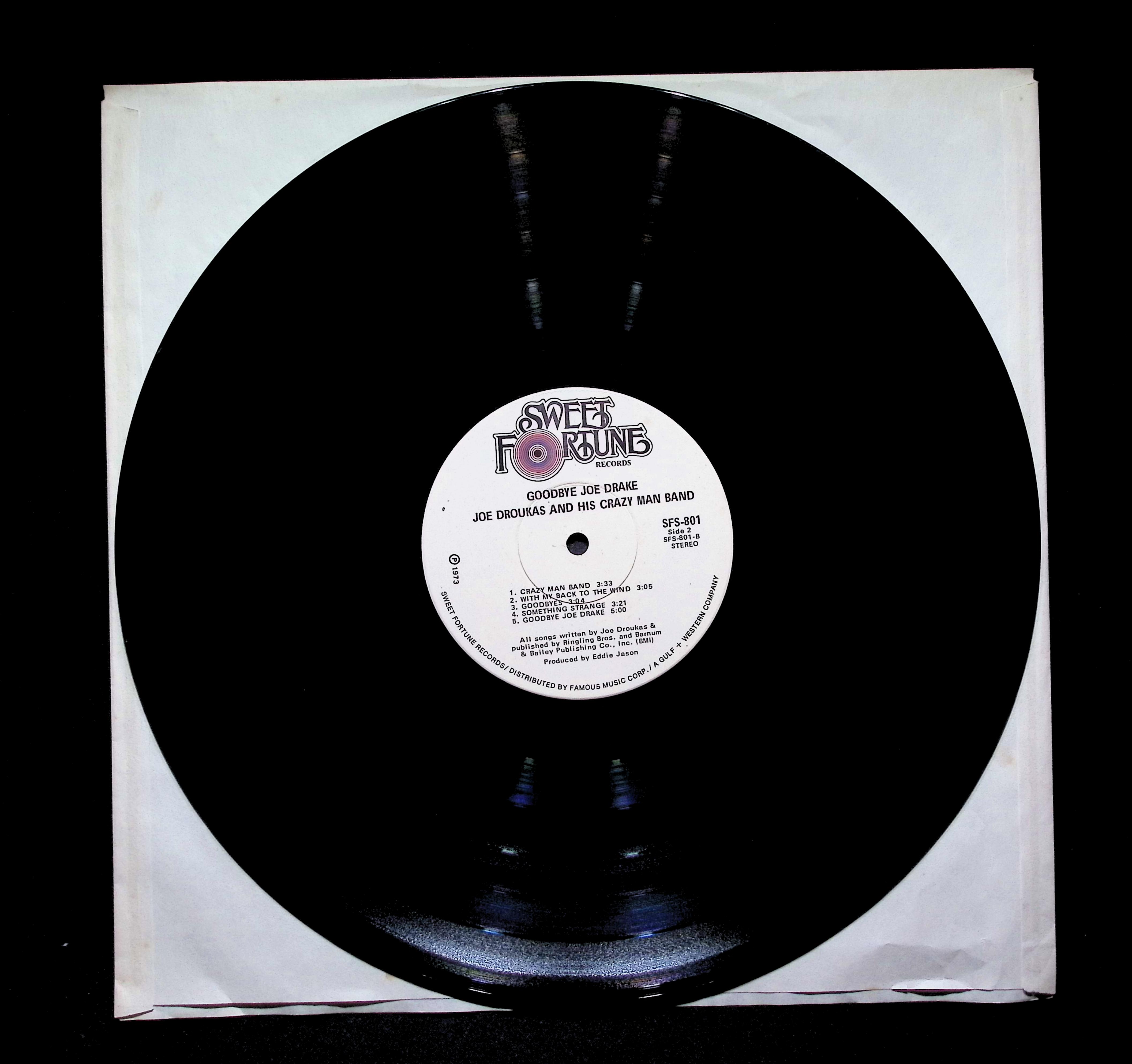 Joe Droukas Goodbye Joe Drake 12" LP 1973 SFS-801 Rock — image 4
