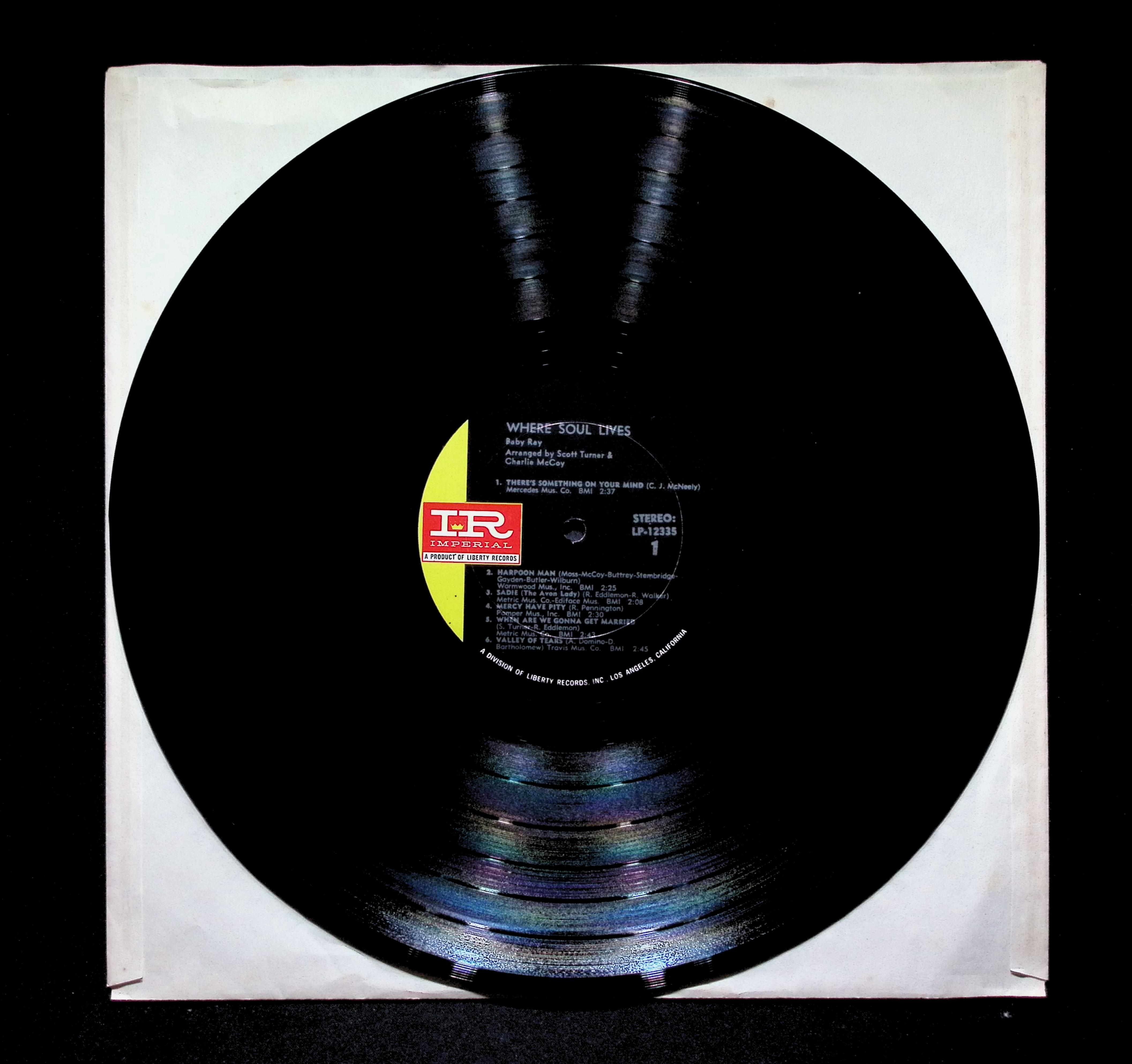 Baby Ray (2) Where Soul Lives 12" LP 1967 LP-12335 Funk / Soul — image 2