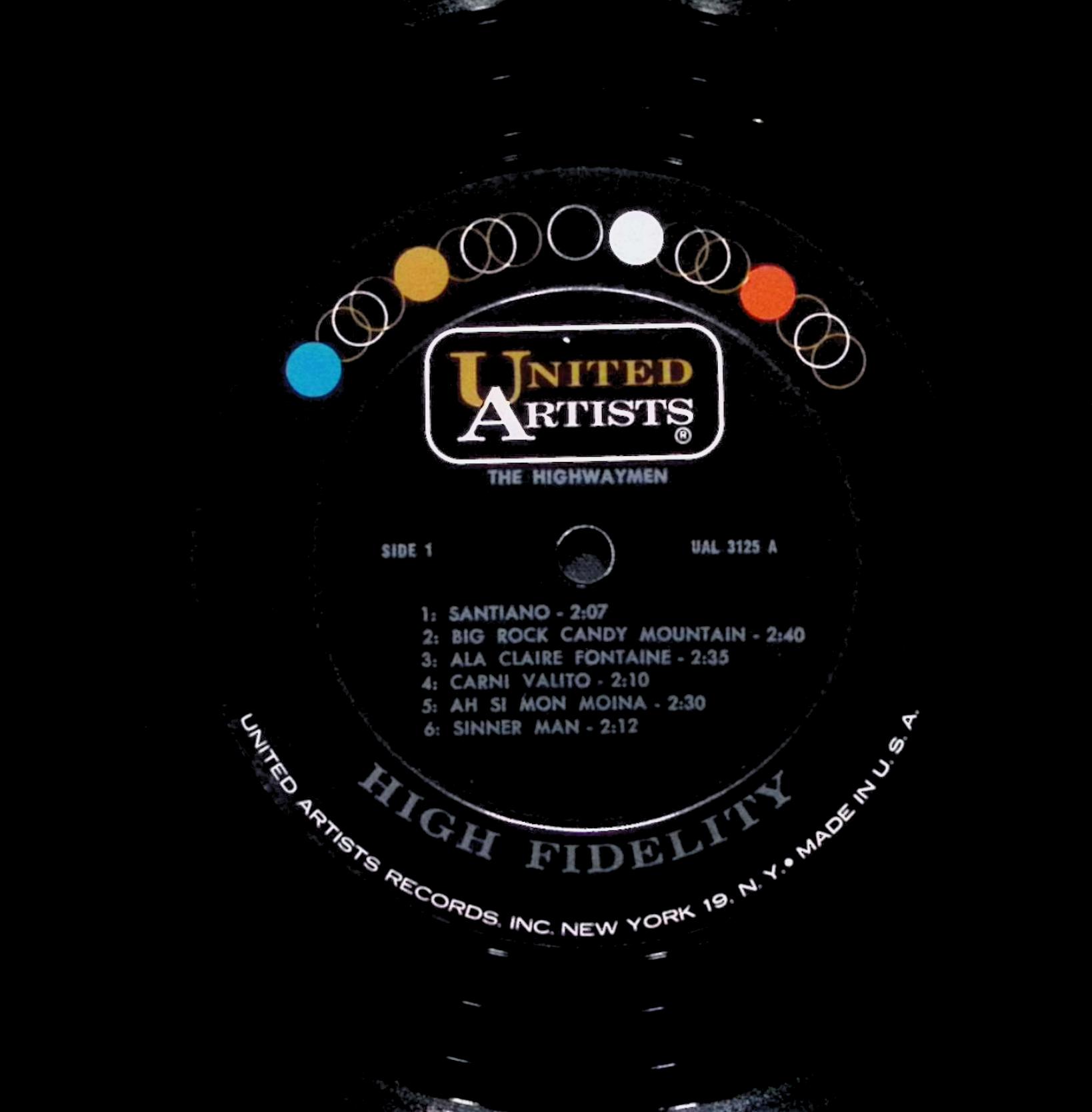 Highwaymen The Highwaymen 12" LP 1960 UAL 3125 Blues — image 3