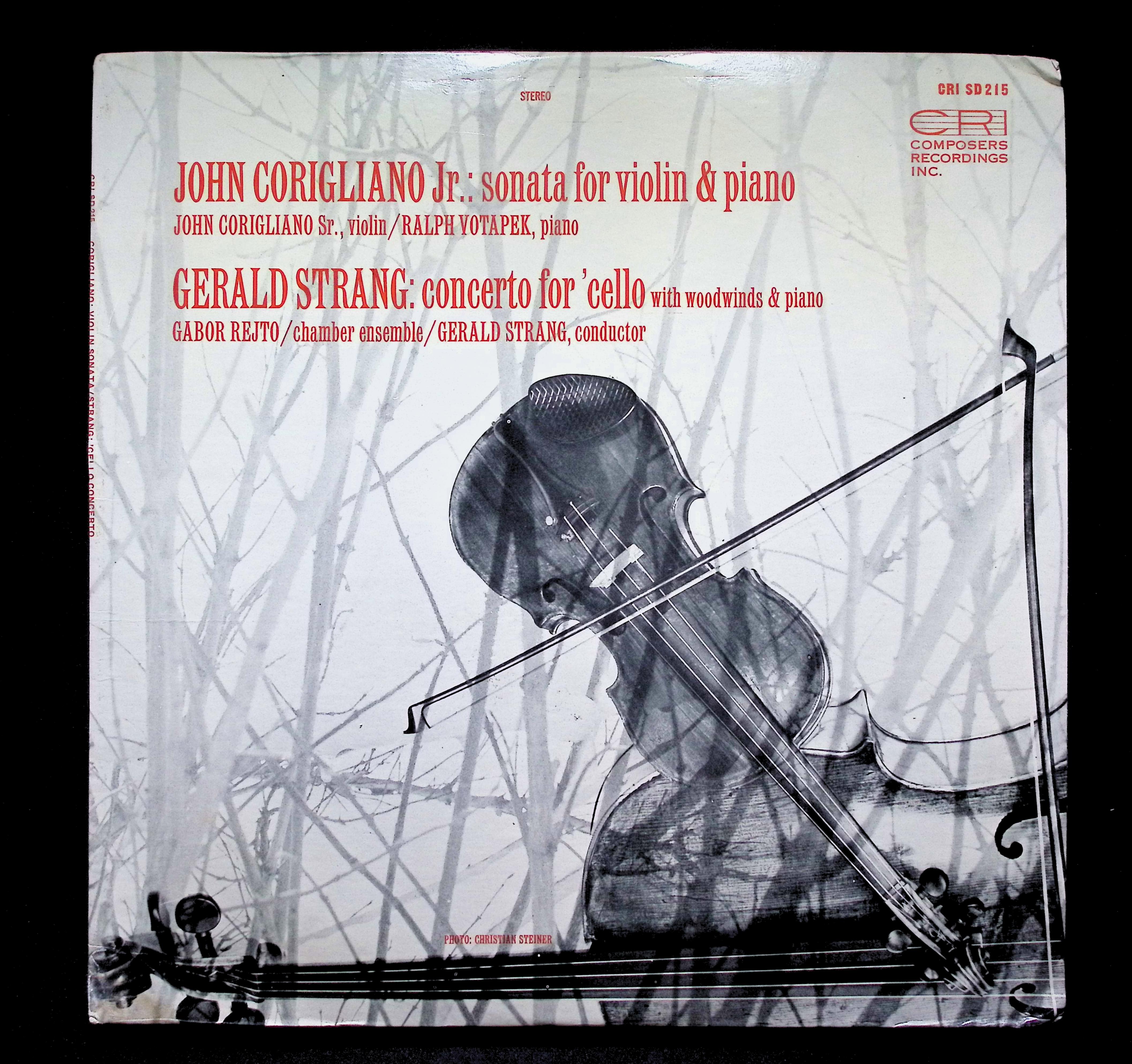 John Corigliano Sonata for Violin and Piano CRI SD 215 Modern Classical Vinyl LP