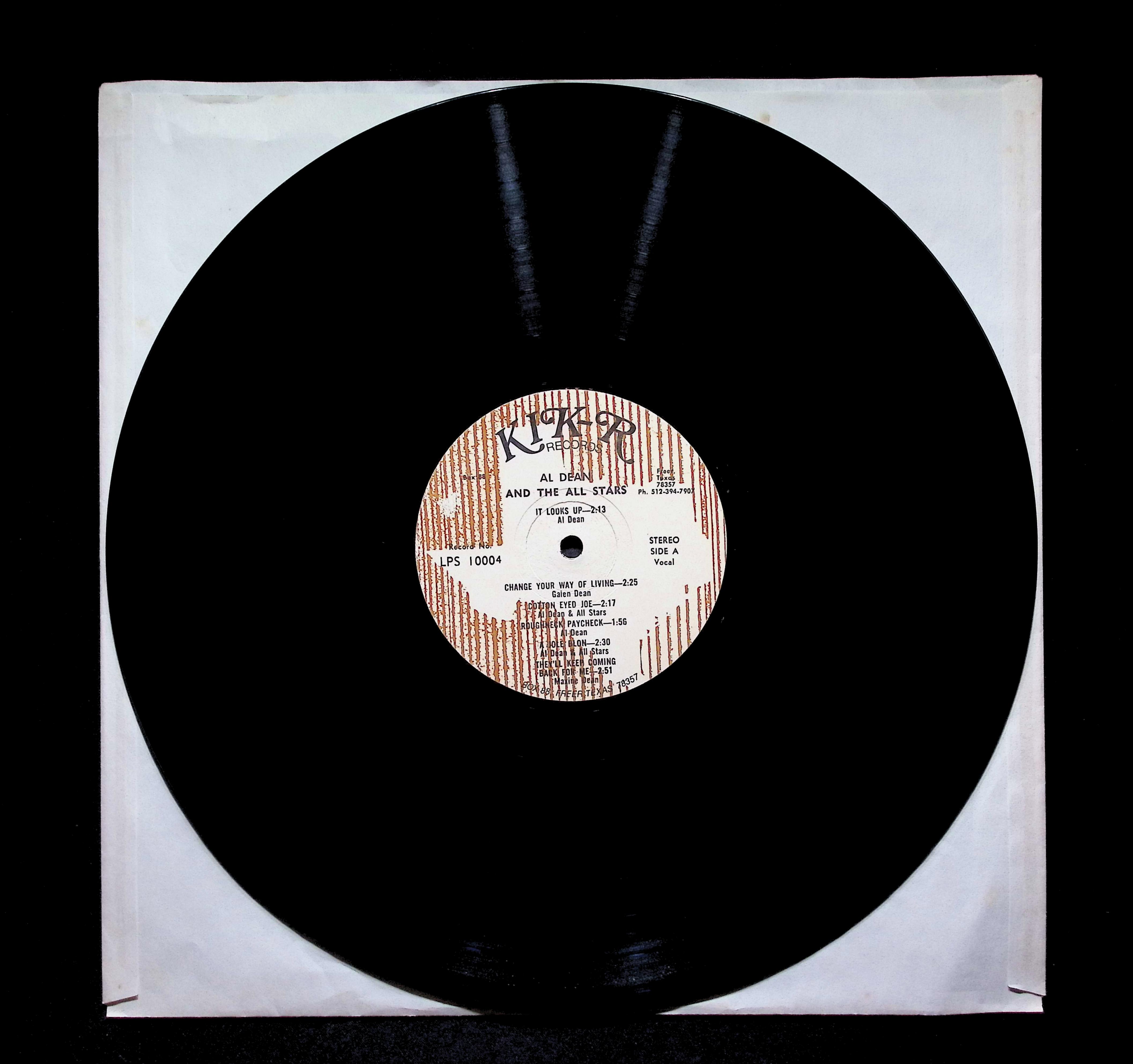 Al Dean & The All Stars From Texas To Nashville 12" LP 1967 LPS 10004 — image 2