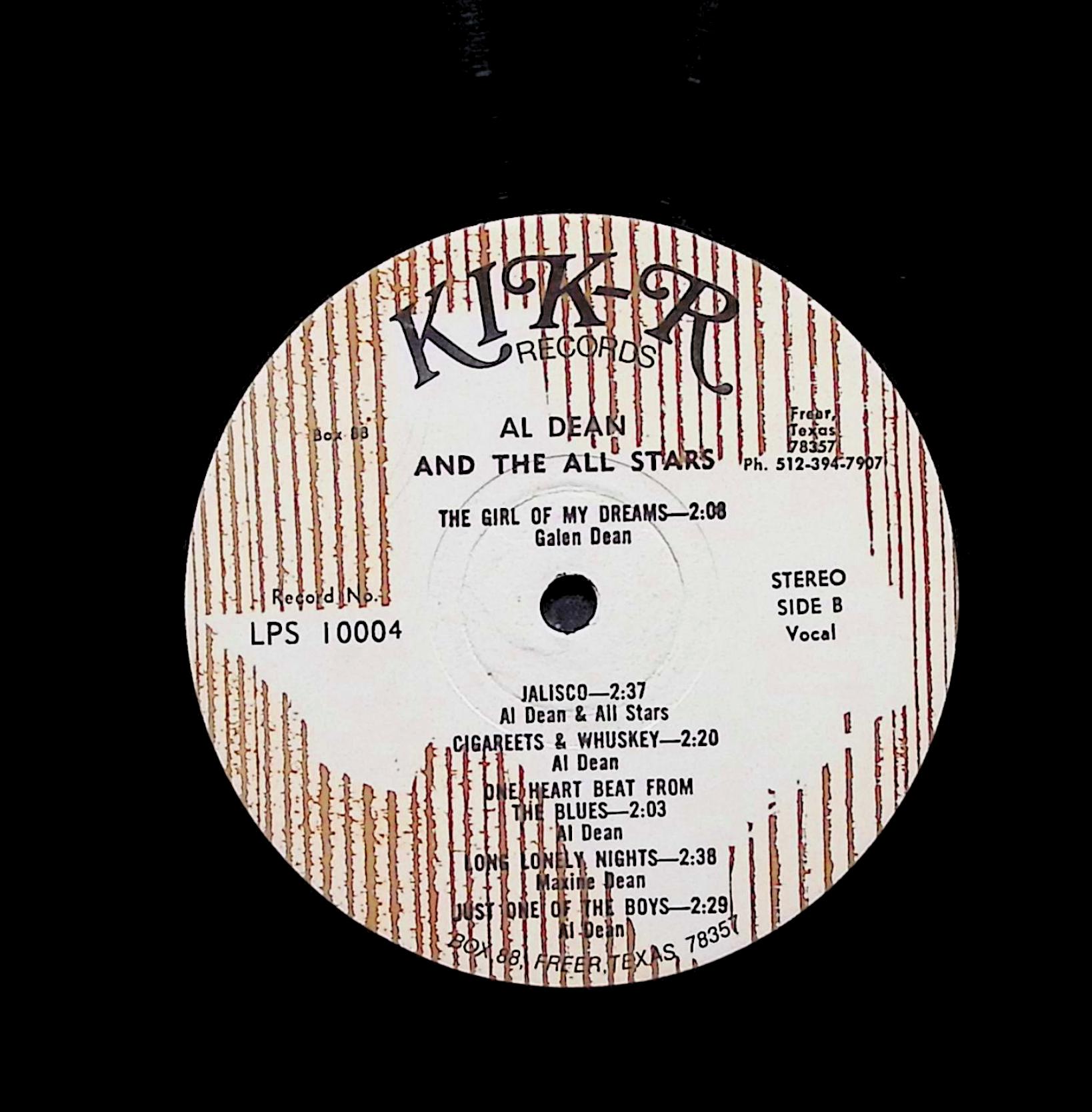 Al Dean & The All Stars From Texas To Nashville 12" LP 1967 LPS 10004 — image 5