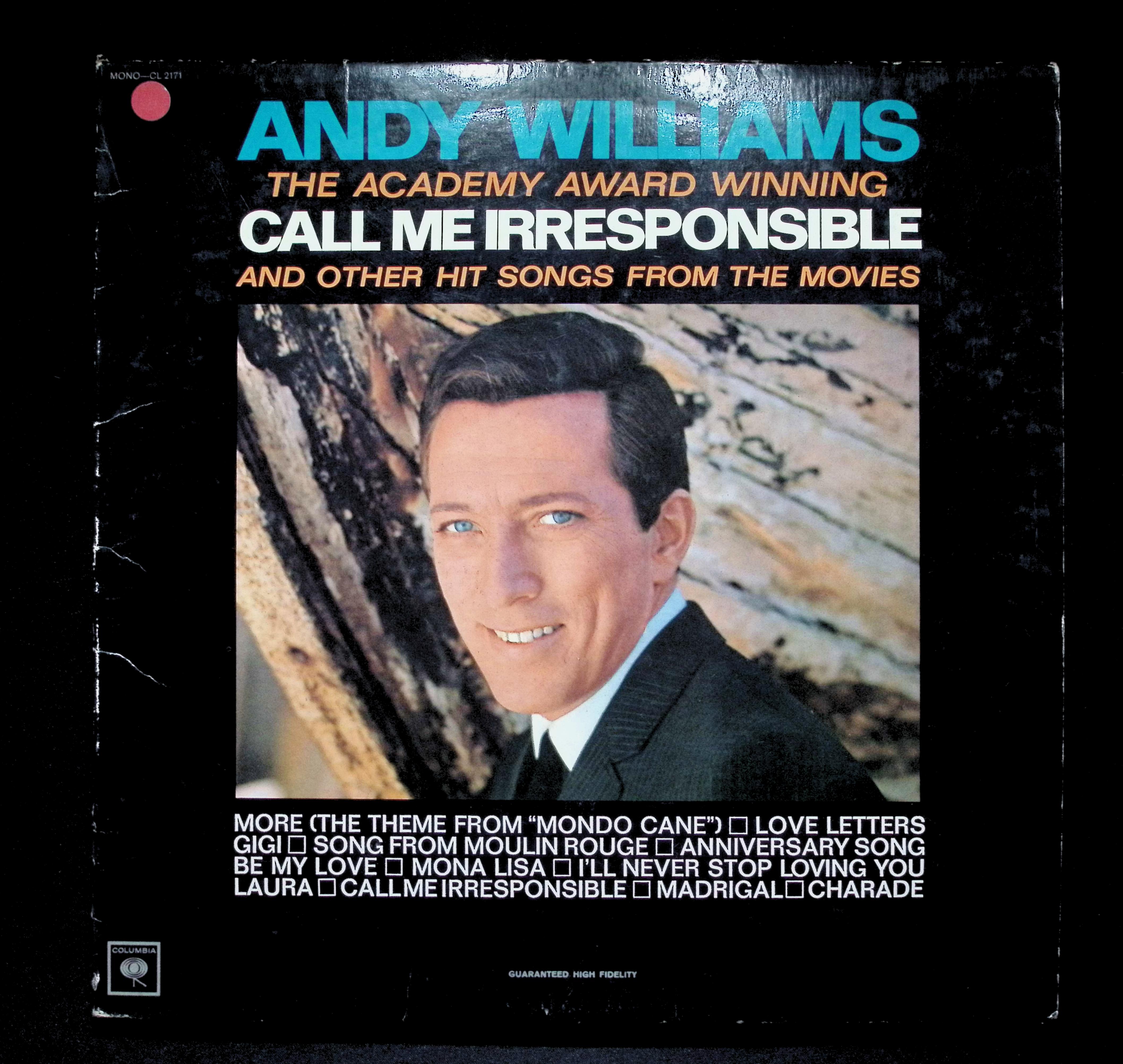 Andy Williams - Call Me Irresponsible... 12" LP 1964 CL 2171 Jazz