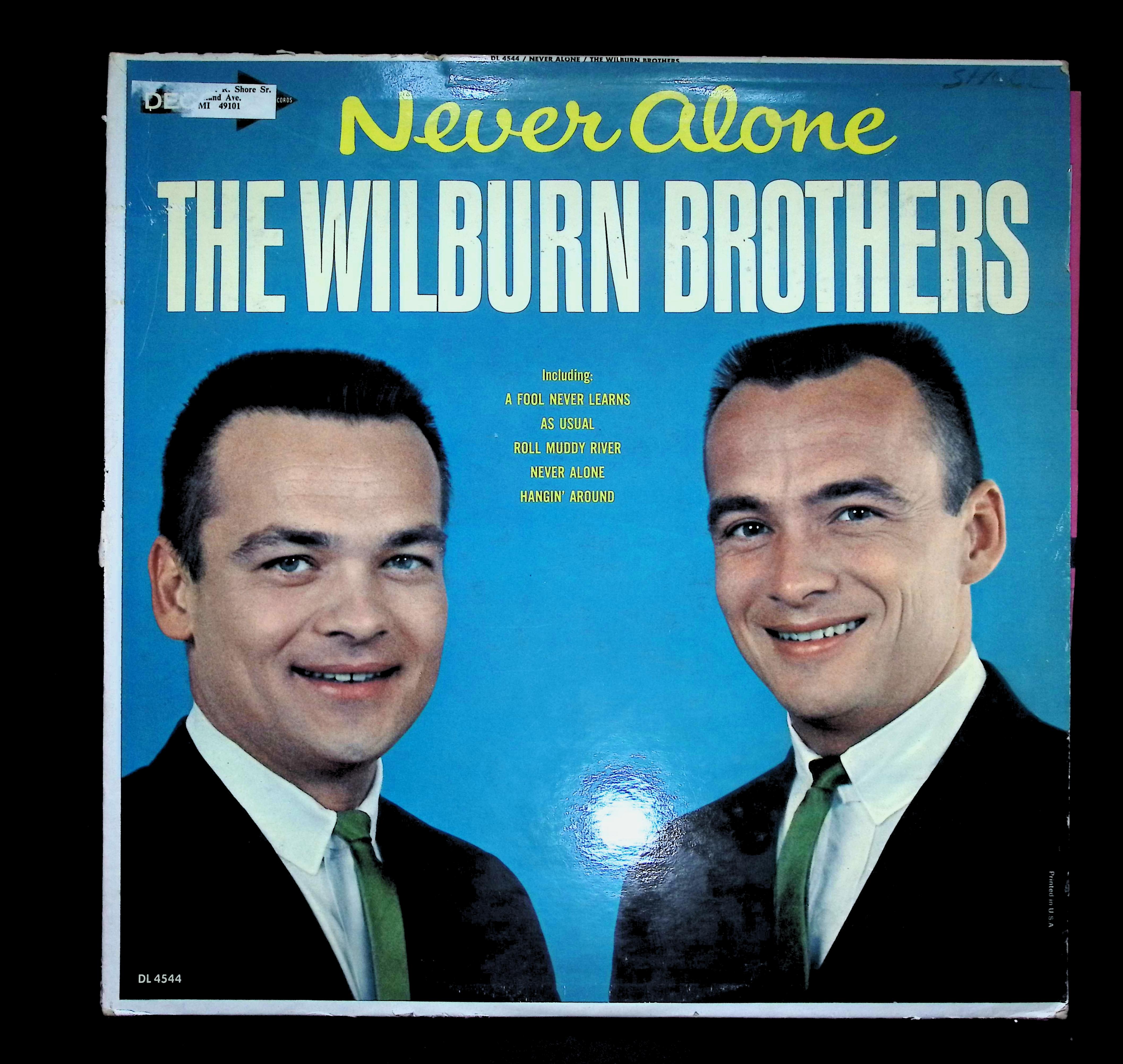 The Wilburn Brothers Never Alone 12" LP 1964 DL 4544 Folk, World, & Country