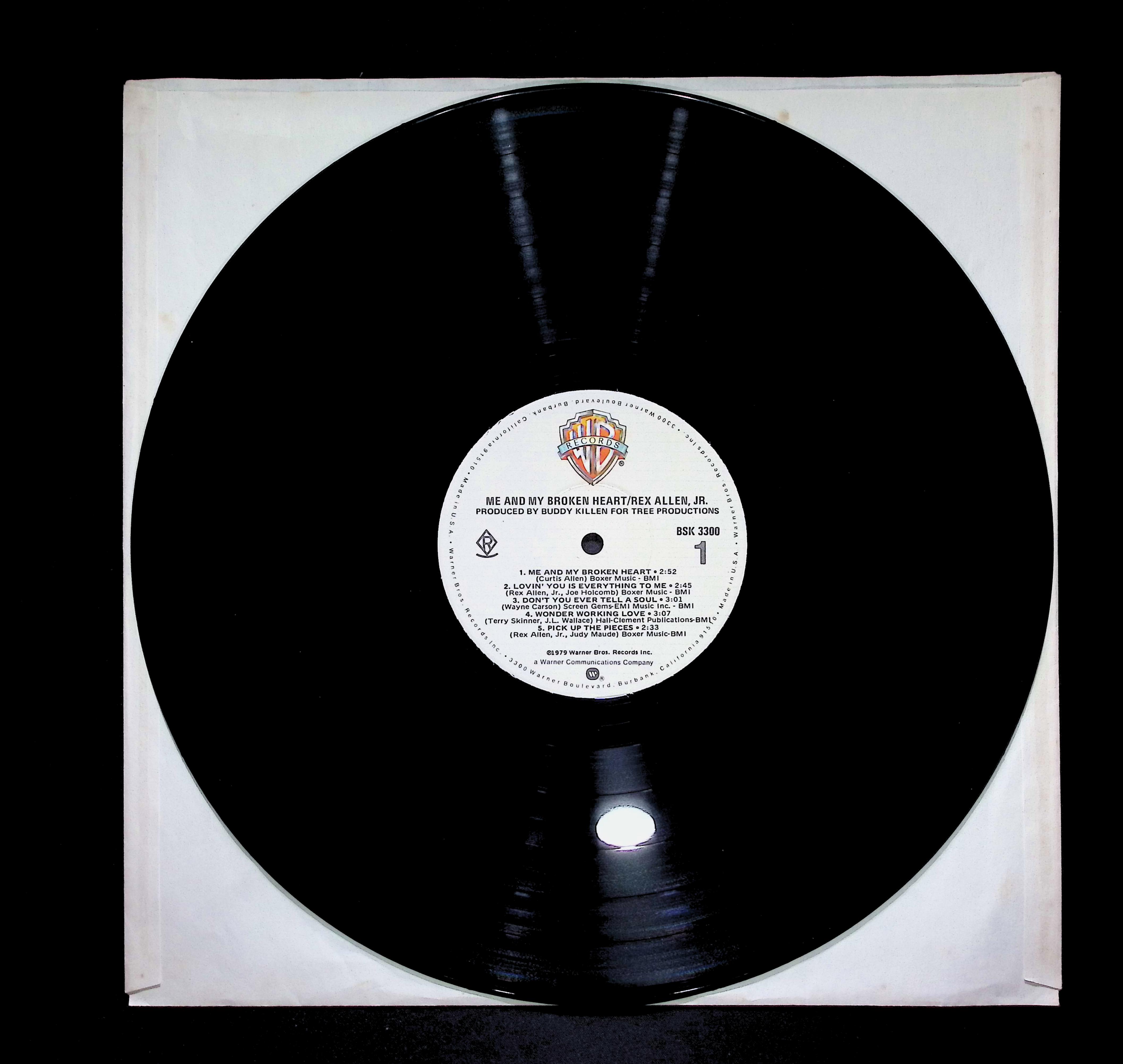 Rex Allen Jr. Me And My Broken Heart 12" LP 1979 BSK 3300 Folk, World, & Country — image 3