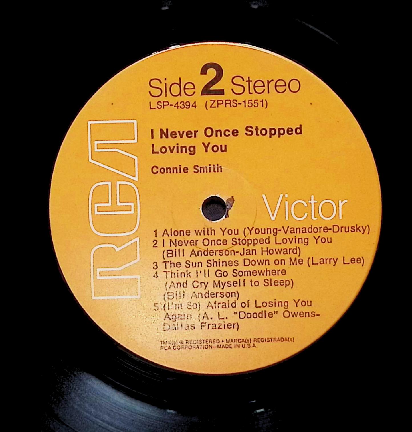 Connie Smith I Never Once Stopped Loving You 12" LP 1970 LSP-4394 Country — image 2