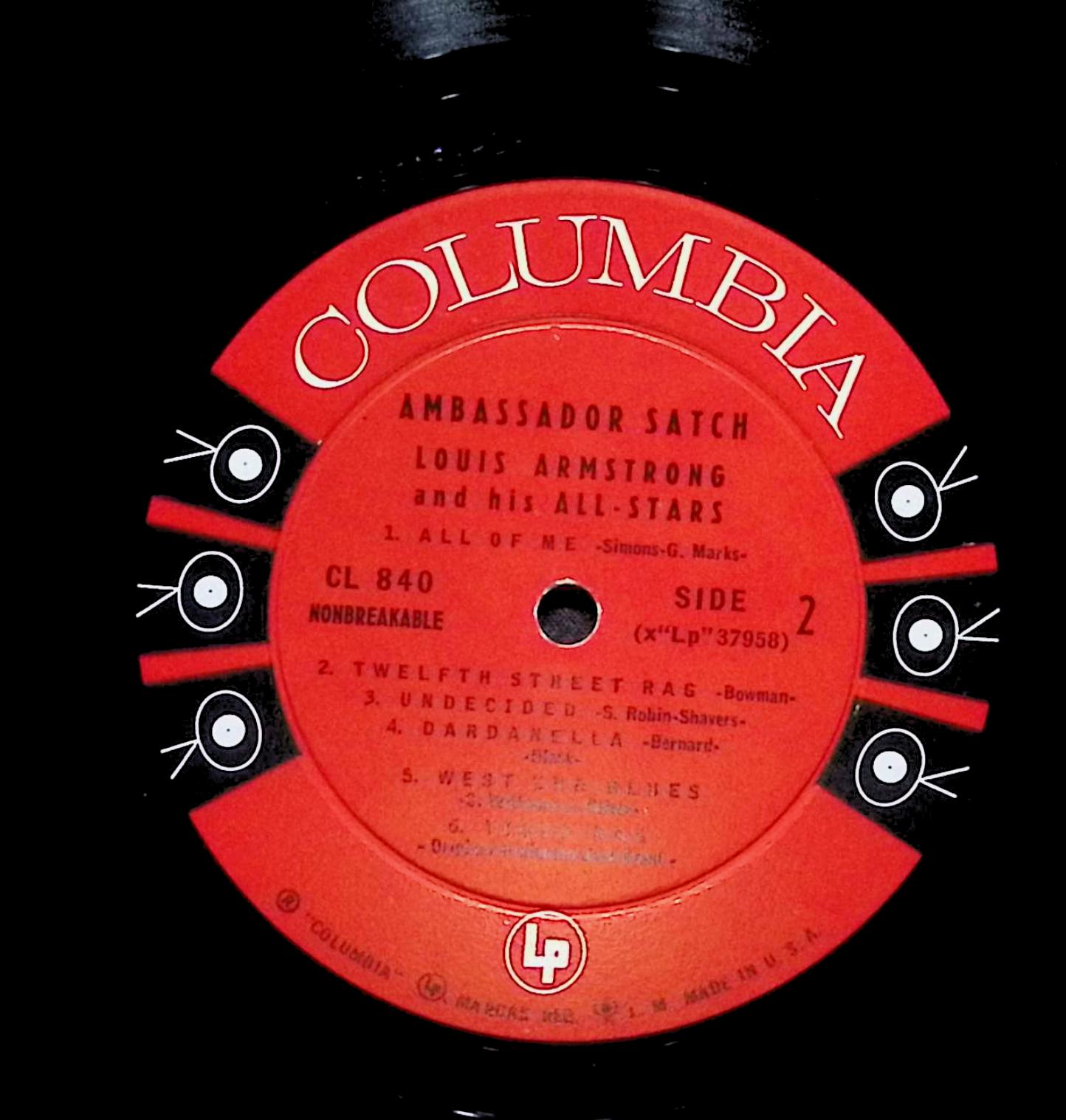 Louis Armstrong And His All-Stars Ambassador Satch 12" LP 1956 CL 840 Jazz — image 2
