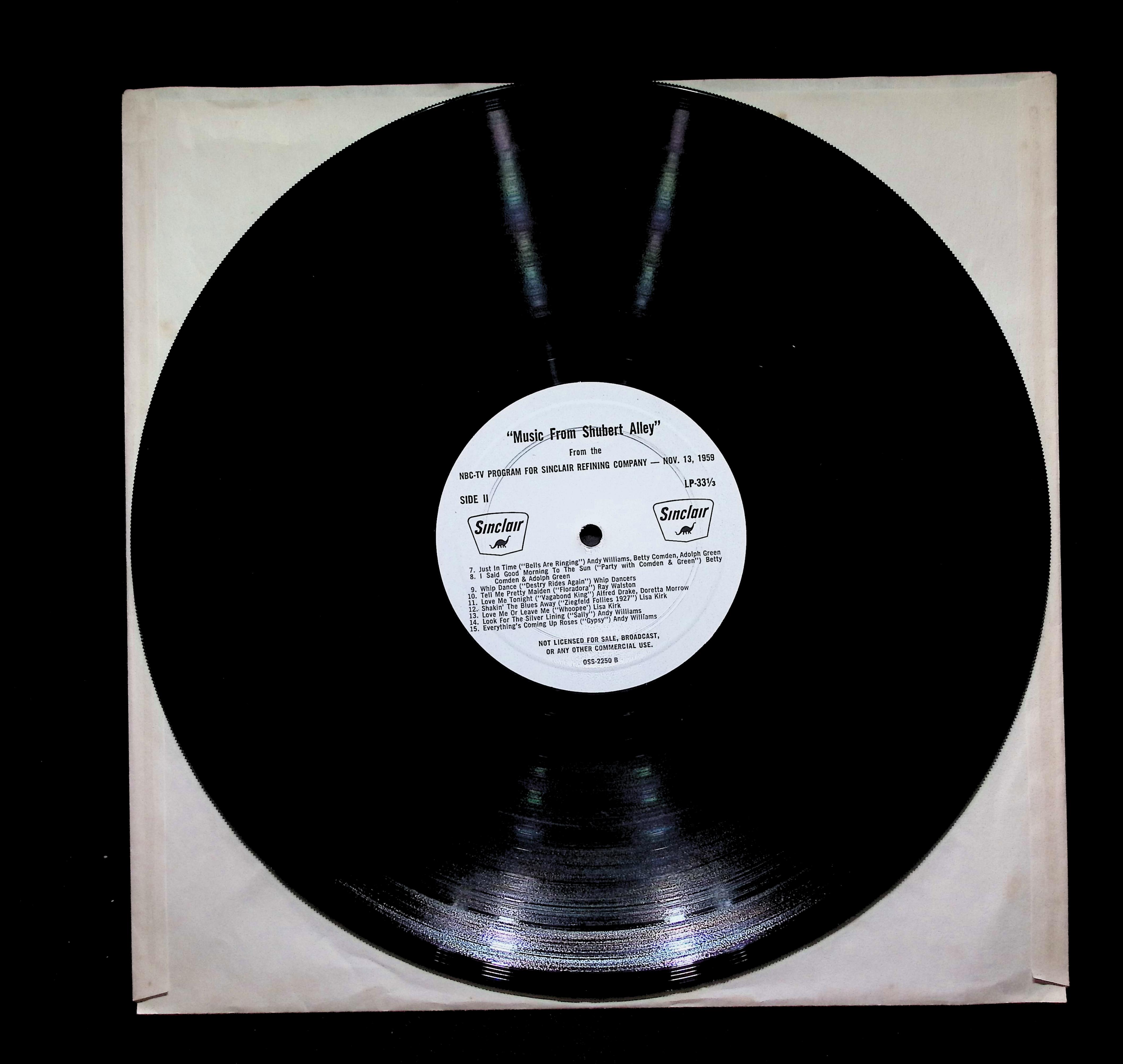 Andy Williams Music From Shubert Alley 12" LP 1959 OSS-2250 Stage & Screen — image 3