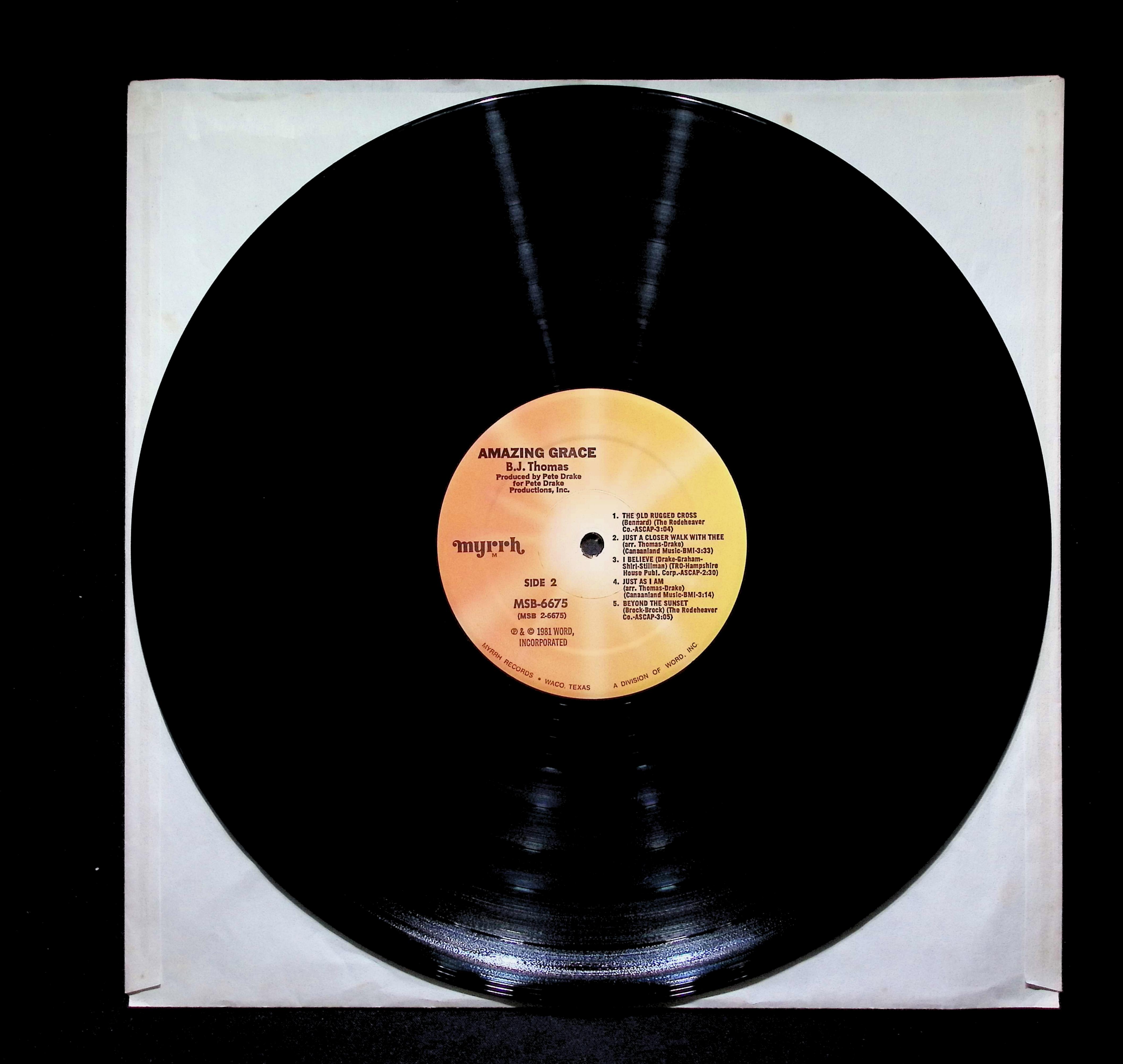 B.J. Thomas Amazing Grace 12" LP 1981 MSB-6675 Folk, World, & Country — image 3