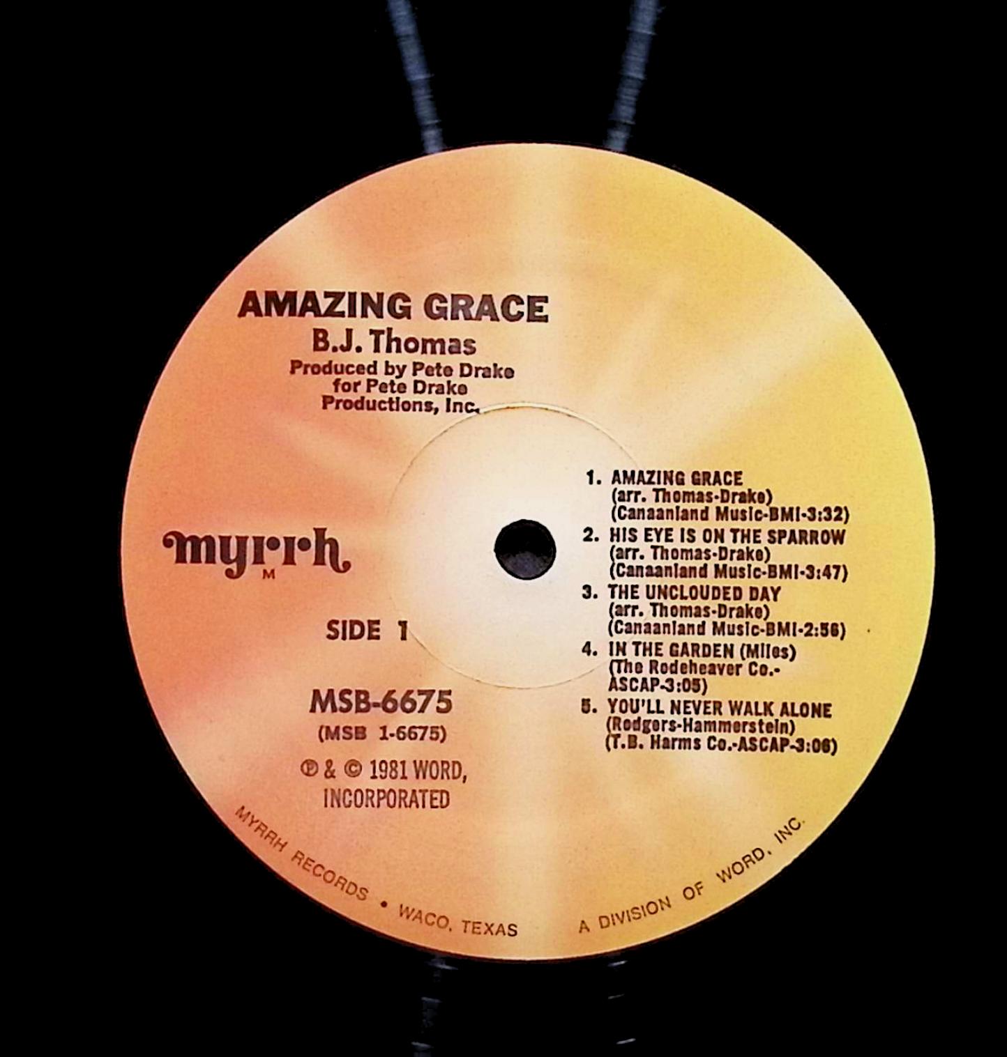 B.J. Thomas Amazing Grace 12" LP 1981 MSB-6675 Folk, World, & Country — image 4