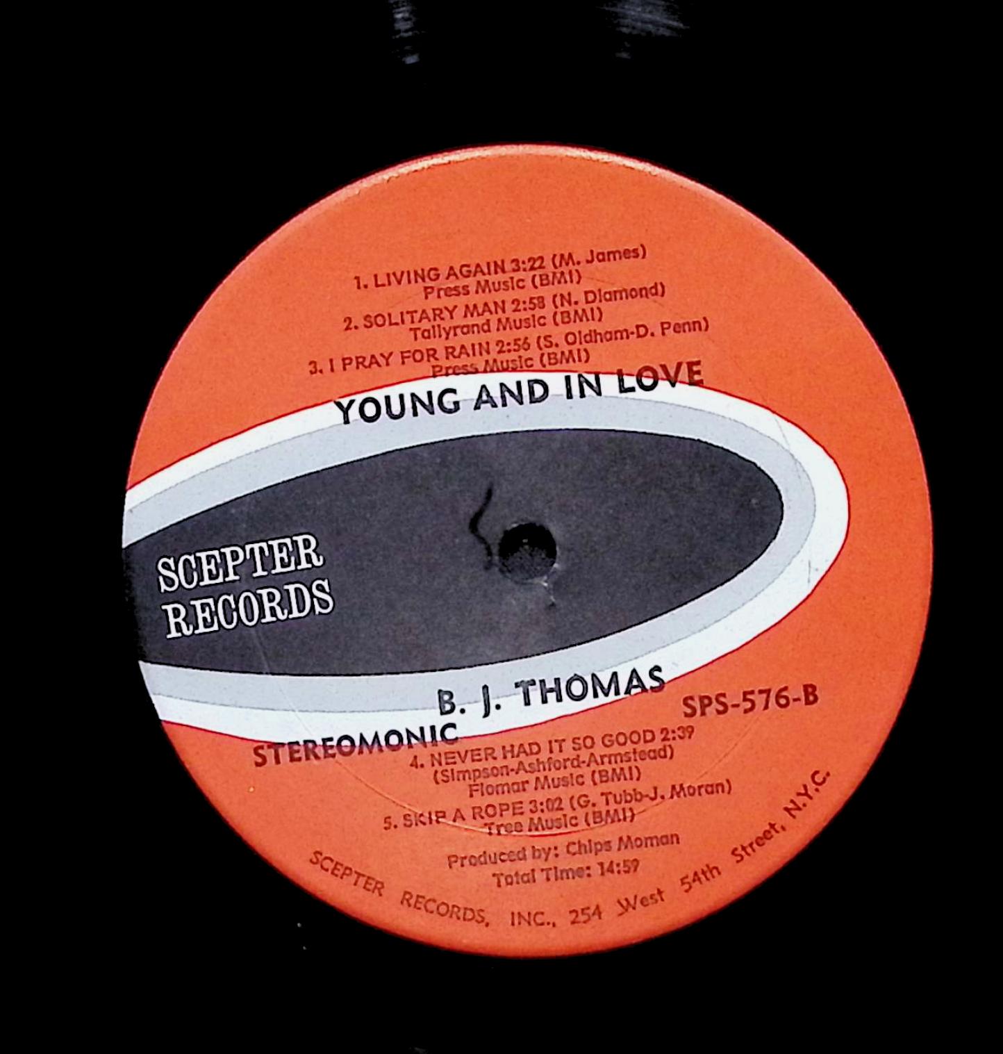 B.J. Thomas Young And In Love 12" LP 1969 SPS 576 Pop — image 4
