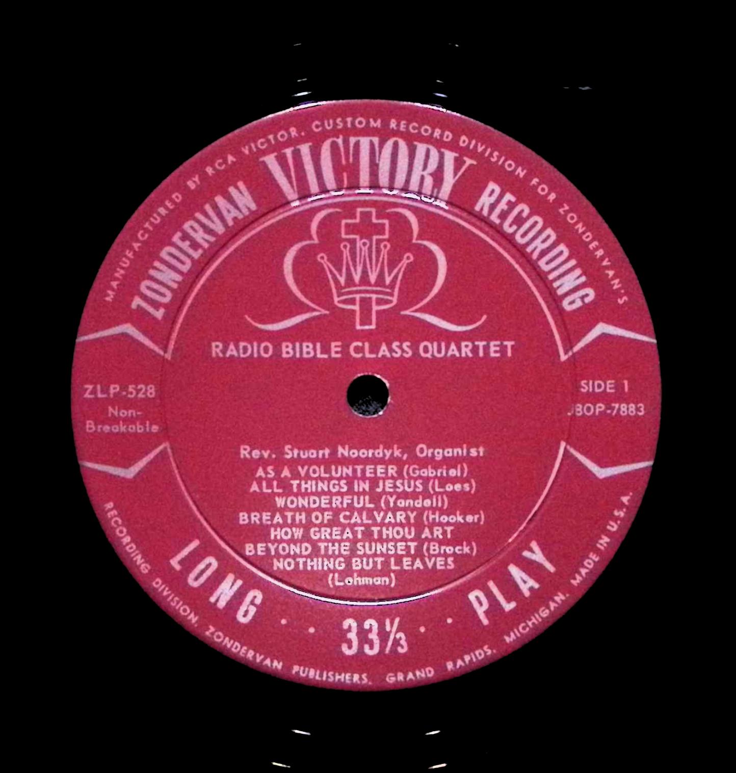 Radio Bible Class Quartet Springs Of Living Water 12" LP 0 ZLP-528 Folk, World, & Country — image 4