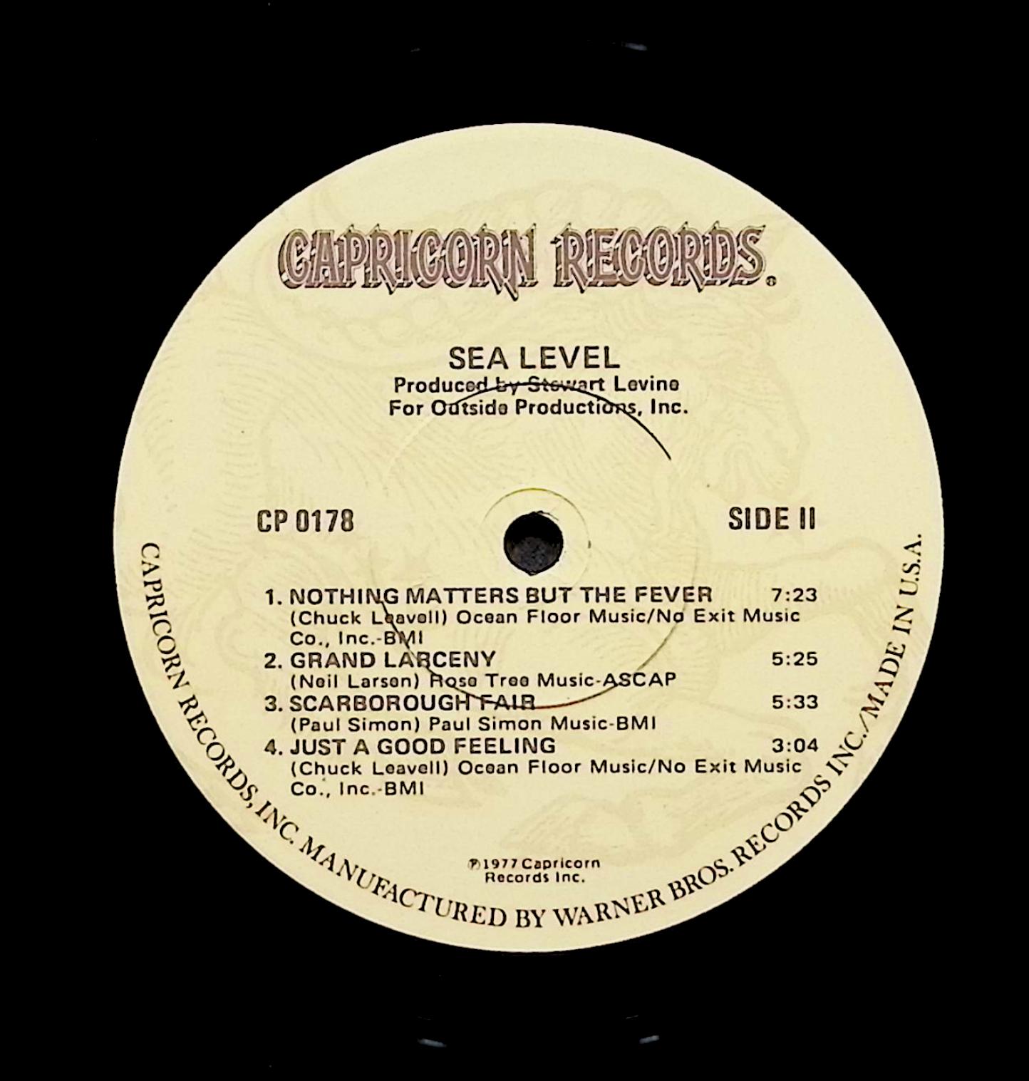 Sea Level Sea Level 12" LP 1977 CP 0178 Jazz — image 2