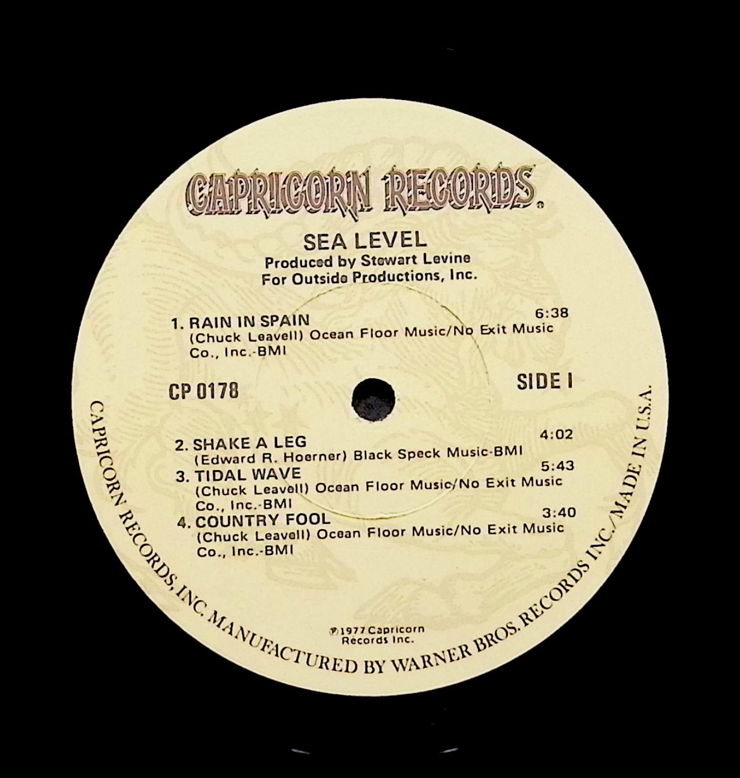 Sea Level Sea Level 12" LP 1977 CP 0178 Jazz — image 4