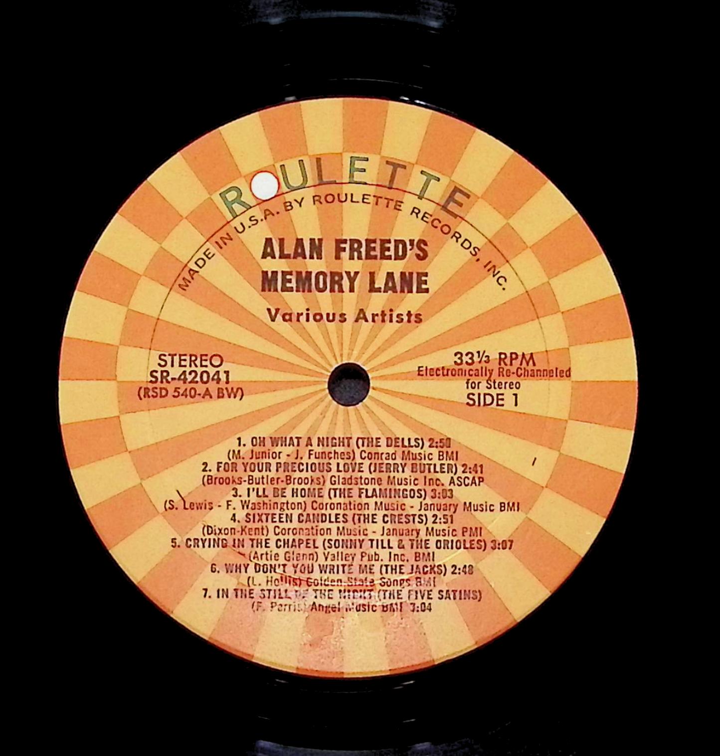 Various - Alan Freed's Memory Lane 12" LP Unknown Era SR-42041 Rock — image 2