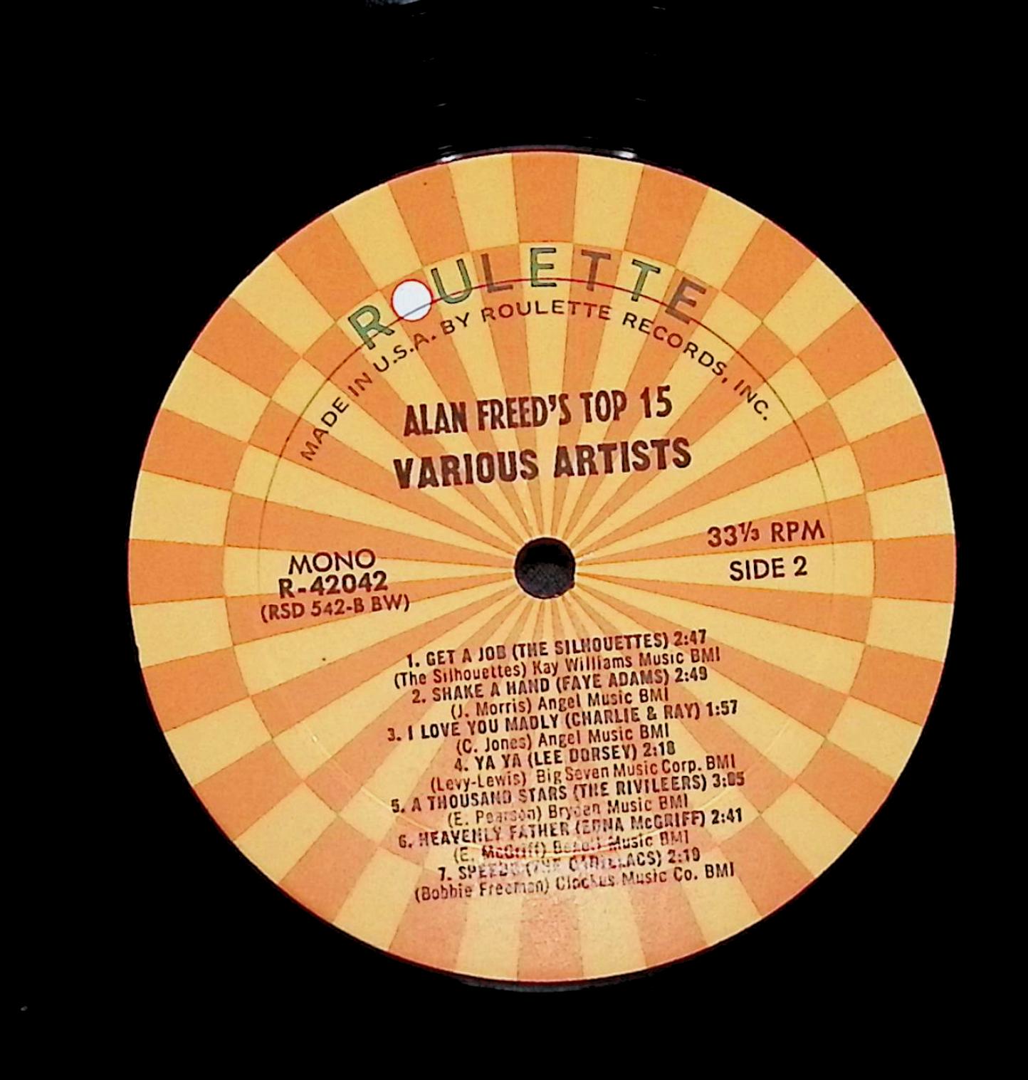 Various Alan Freed's Top 15 12" LP 1980 R-42042 Rock — image 2