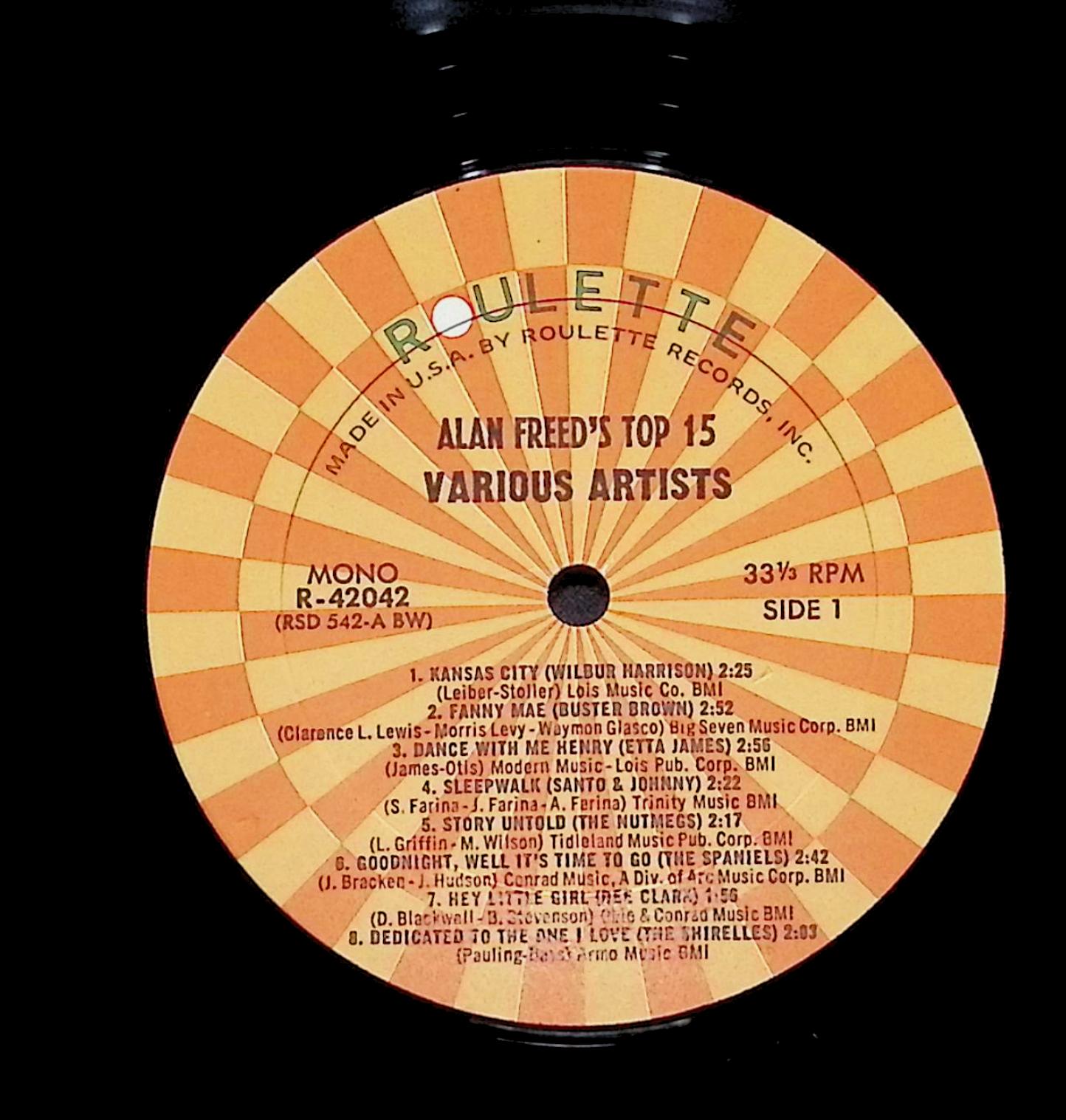 Various Alan Freed's Top 15 12" LP 1980 R-42042 Rock — image 4