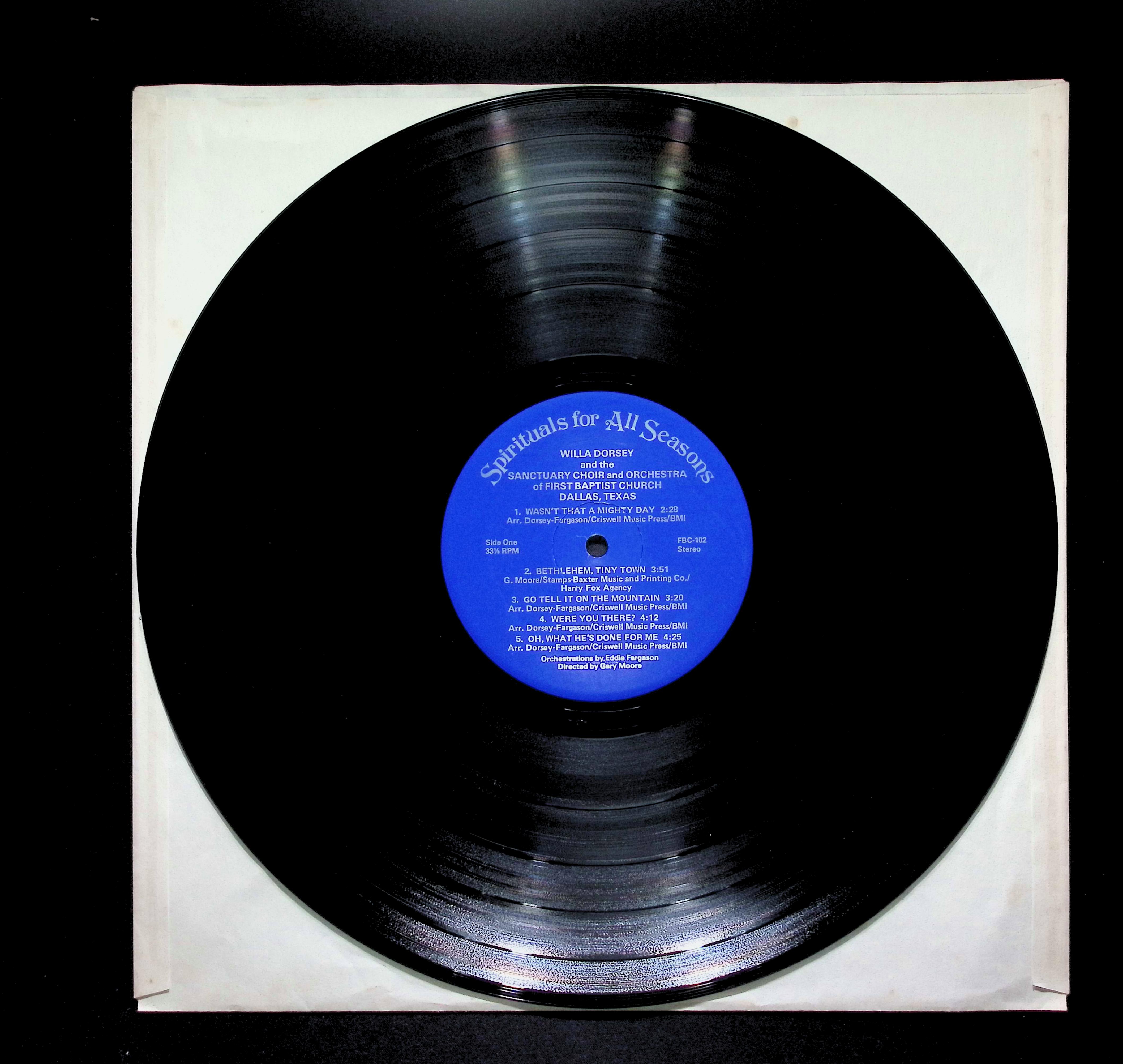 Willa Dorsey Spirituals For All Seasons 12" LP 1977 FBC-102 Folk — image 3