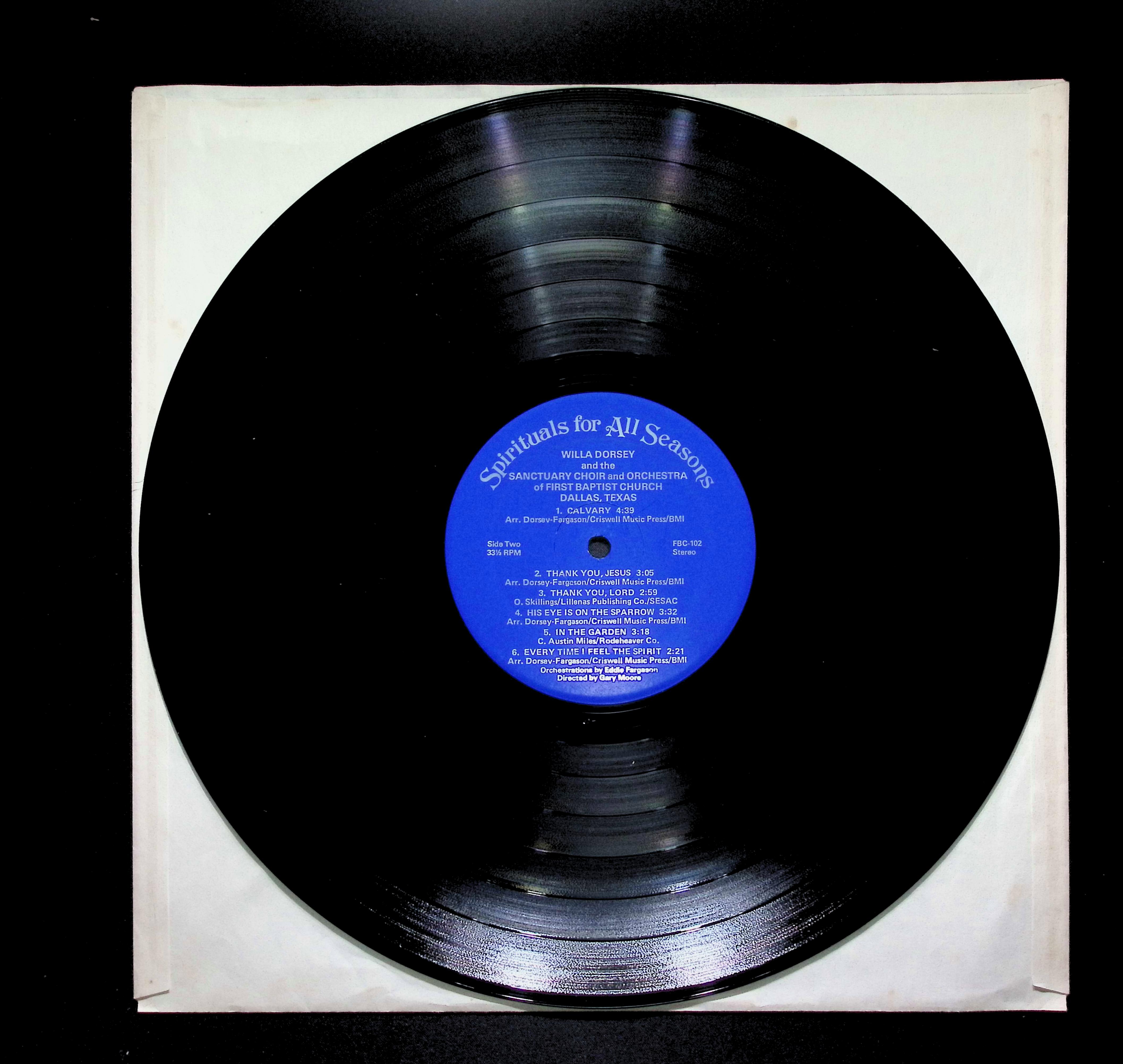 Willa Dorsey Spirituals For All Seasons 12" LP 1977 FBC-102 Folk — image 5