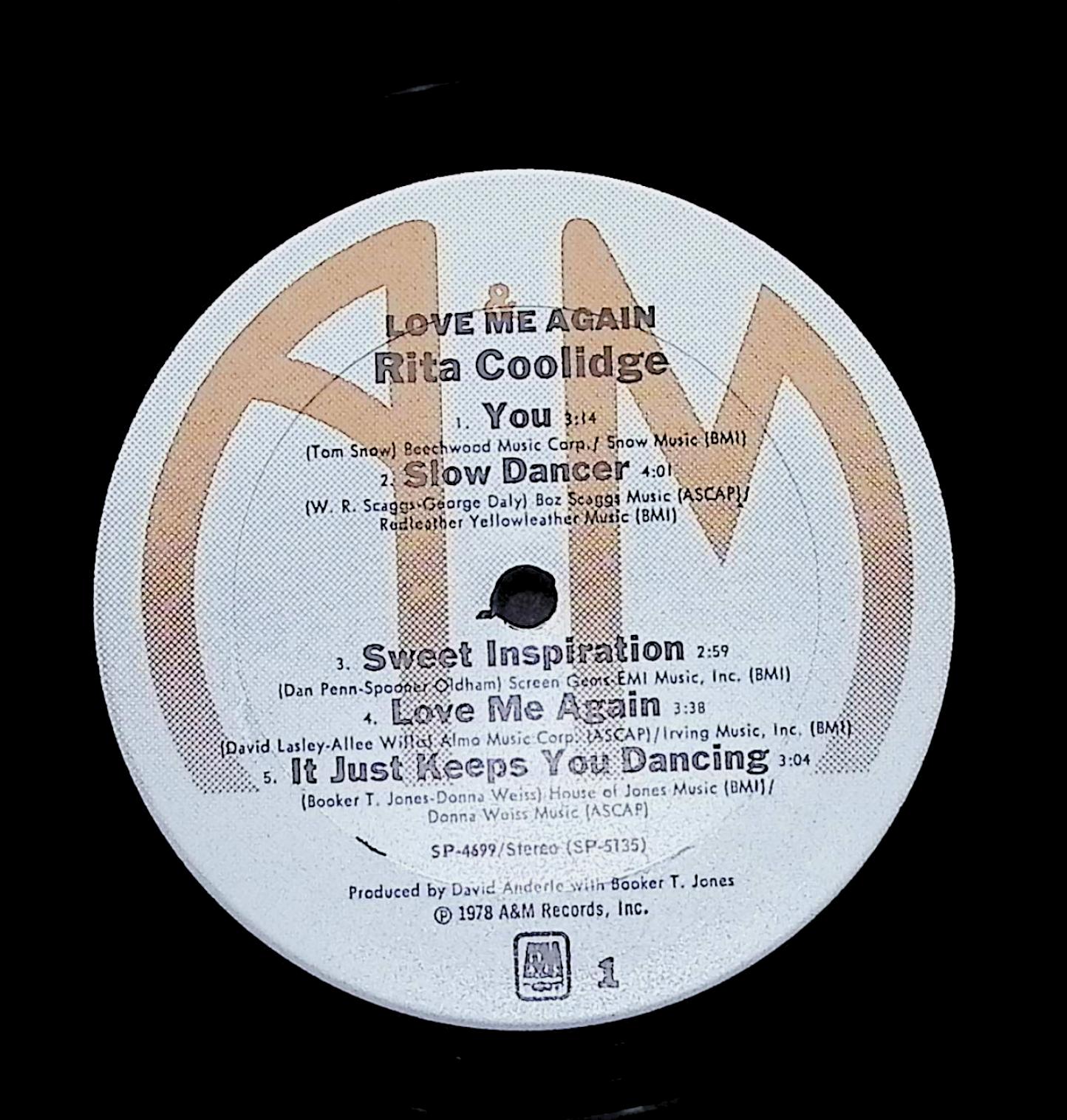Rita Coolidge Love Me Again 12" LP 1978 SP-4699 Rock — image 2