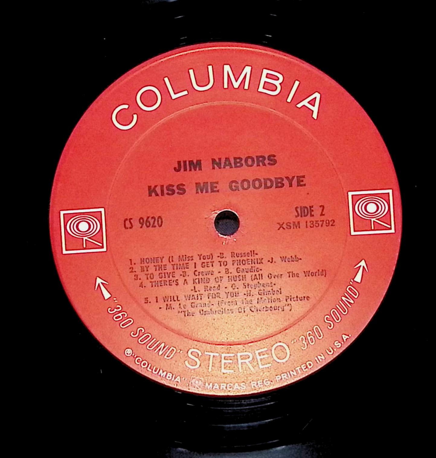 Jim Nabors Kiss Me Goodbye 12" LP 1968 CS 9620 Pop — image 2