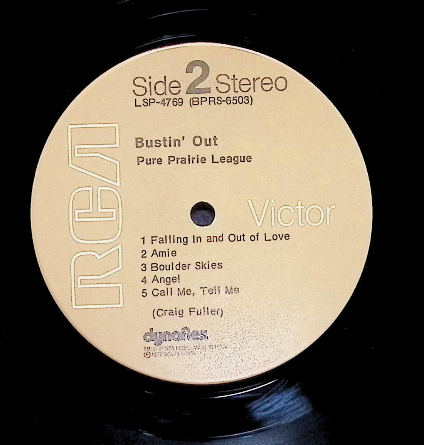 Pure Prairie League Bustin' Out 12" LP 1972 LSP-4769 Rock — image 2