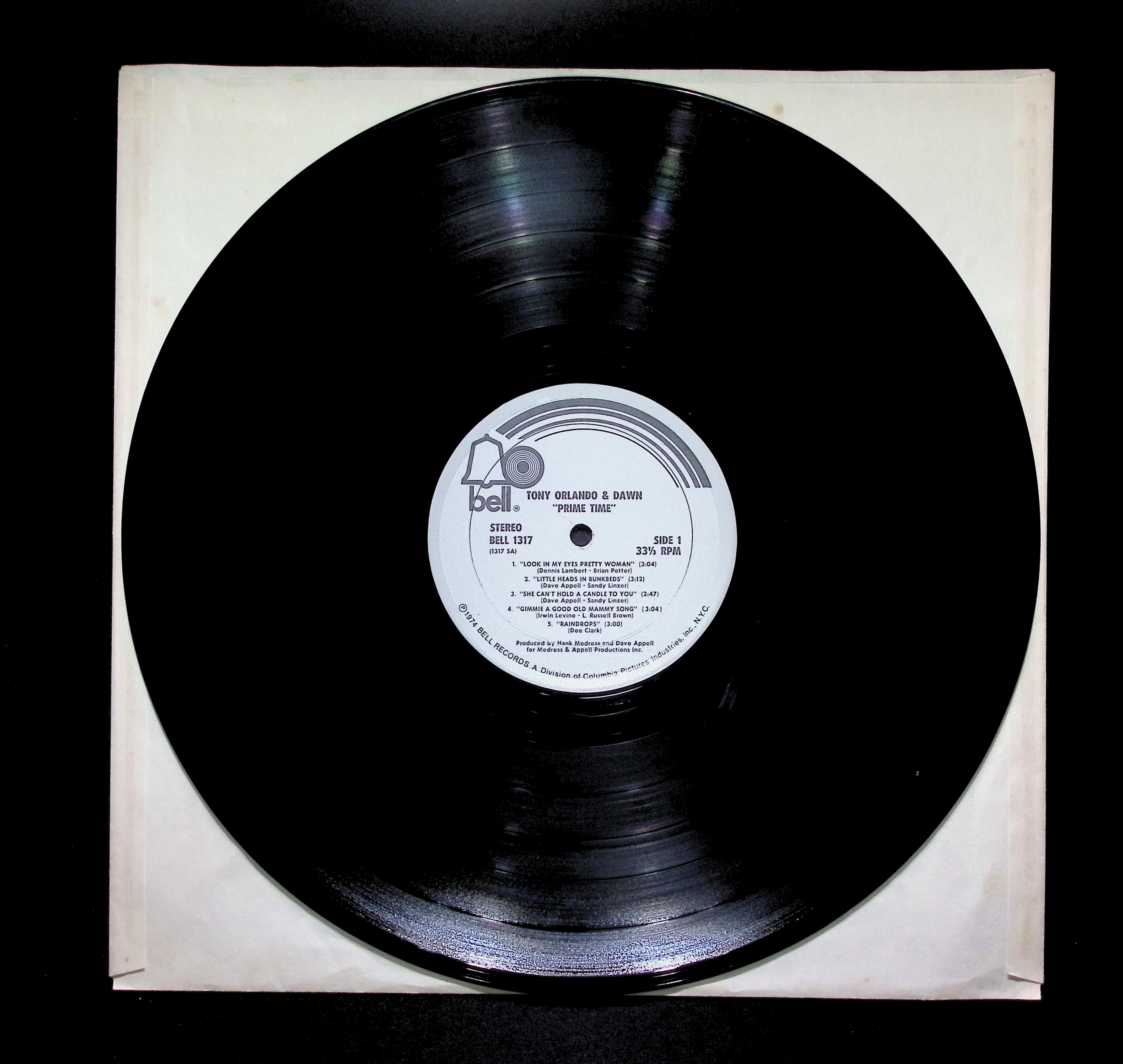 Tony Orlando & Dawn Prime Time 12" LP 1974 BELL 1317 Rock — image 3