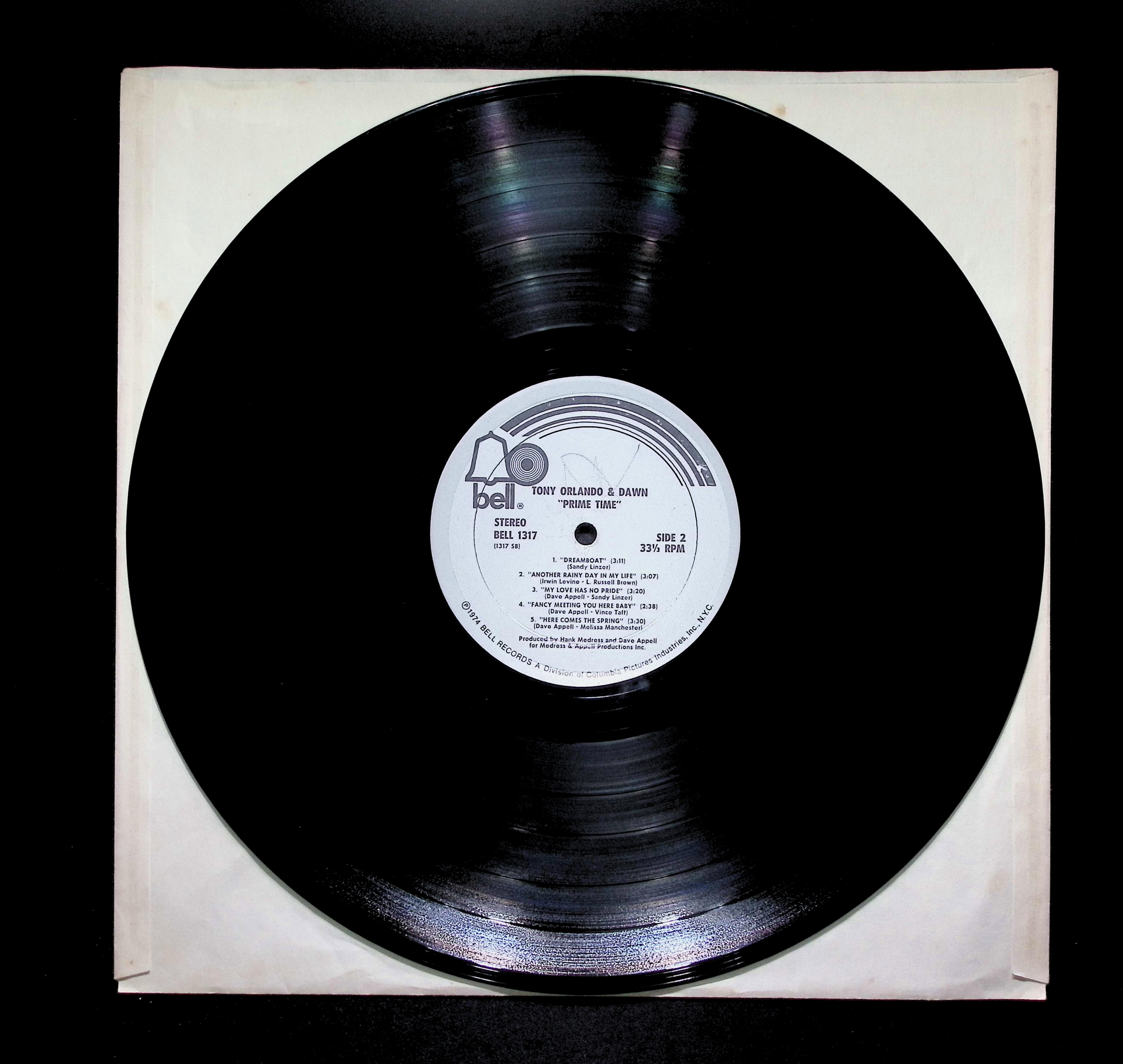 Tony Orlando & Dawn Prime Time 12" LP 1974 BELL 1317 Rock — image 5