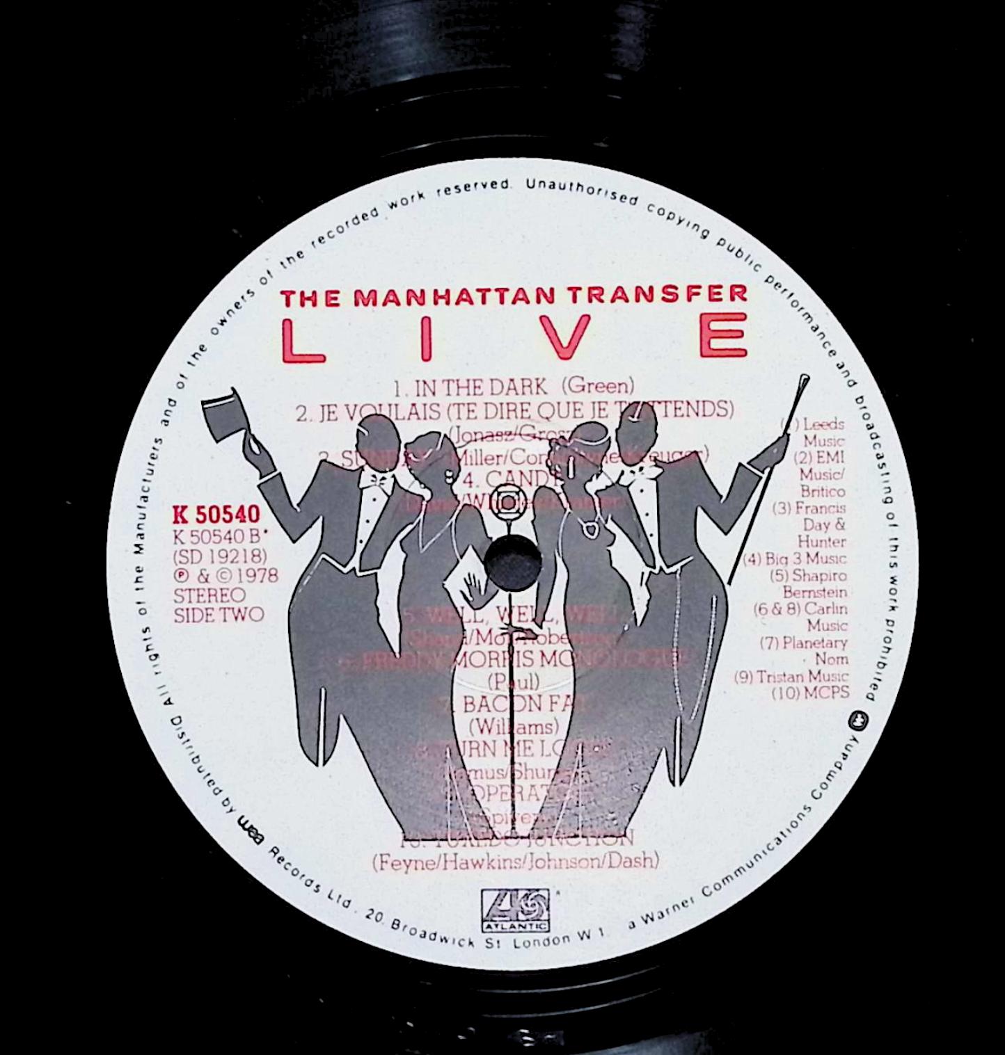The Manhattan Transfer Live 12" LP 1978 K 50540 Jazz Vintage Vinyl Album — image 4