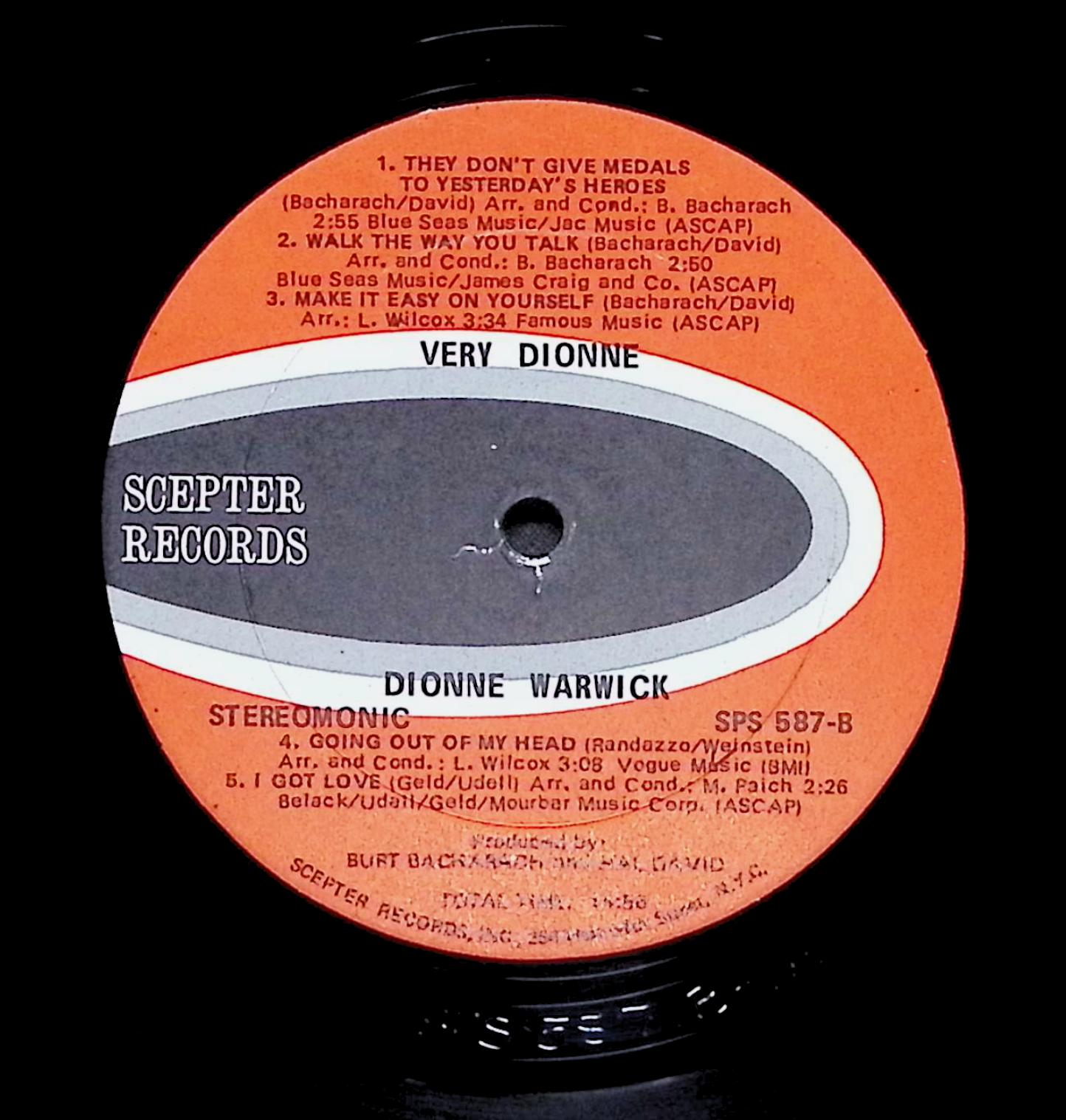Dionne Warwick Very Dionne 12" LP 1975 SPS 587 Funk / Soul — image 2