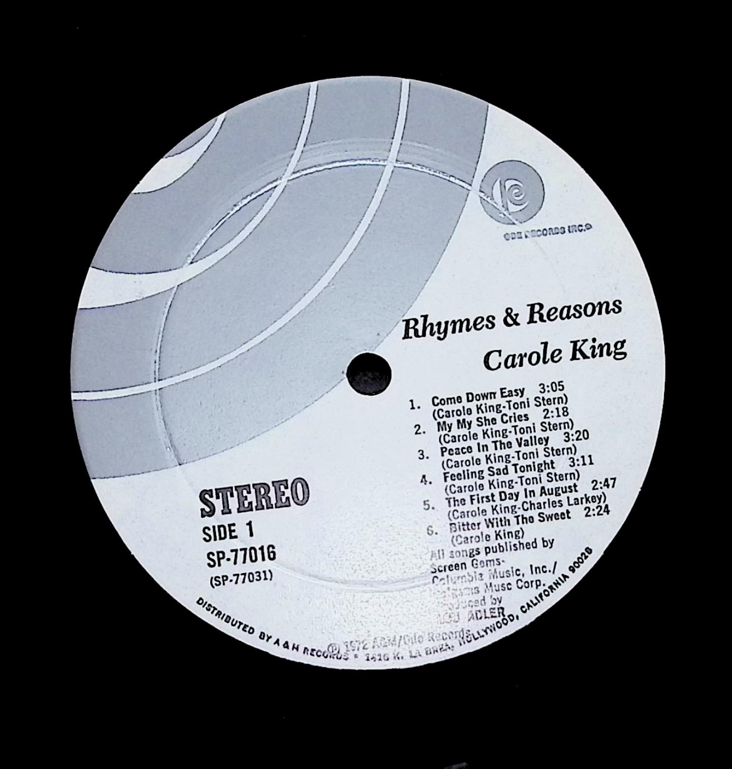 Carole King Rhymes & Reasons 12" LP 1972 SP-77016 Rock — image 4